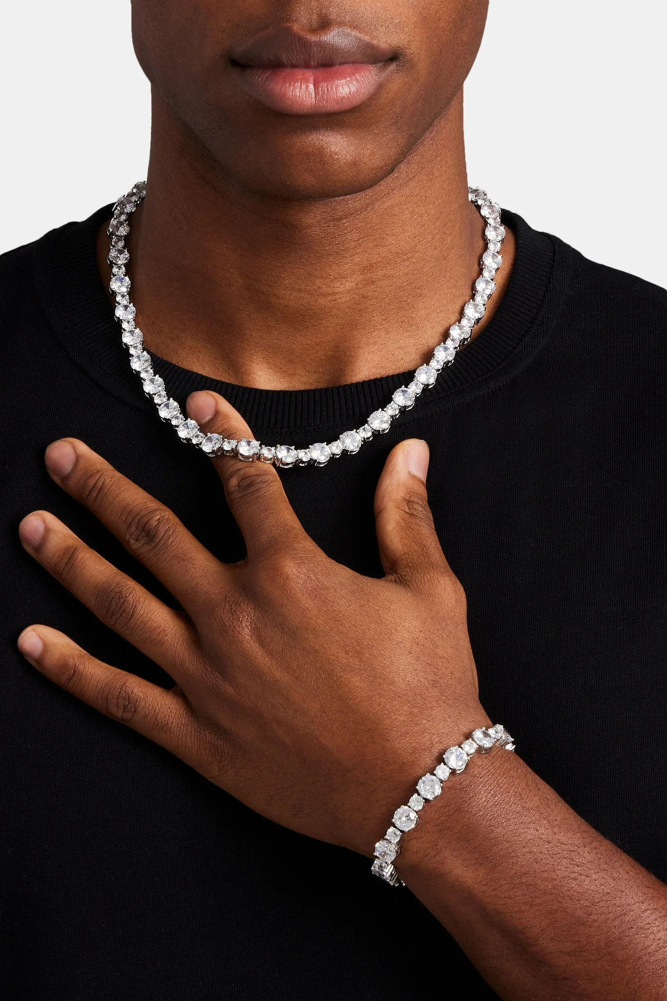 8mm Clear CZ Multi Size Tennis Chain - Image 4