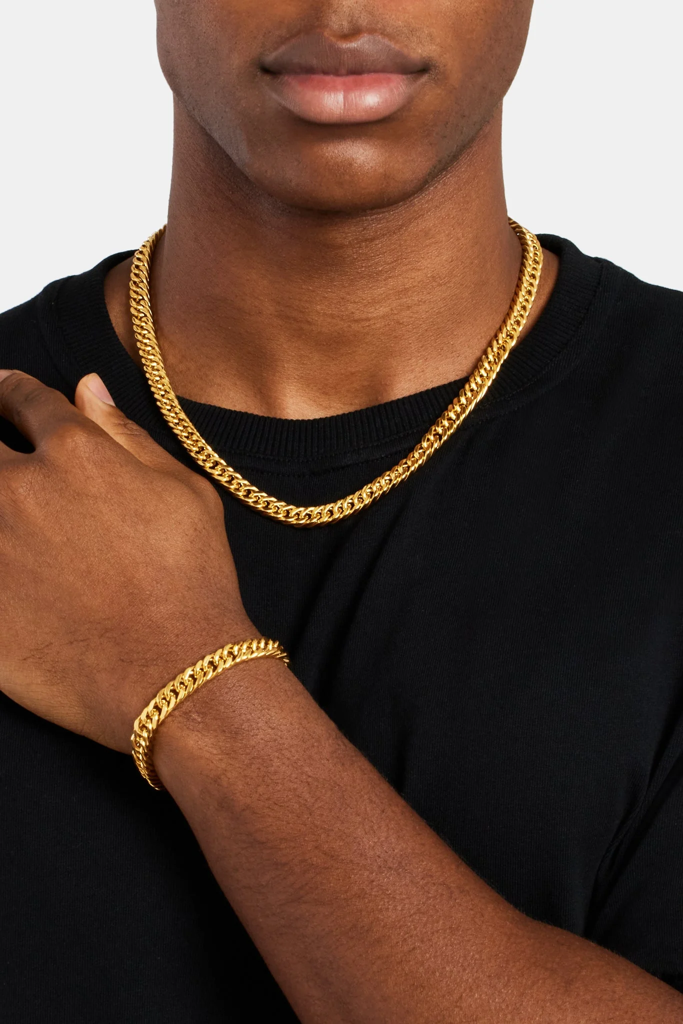 8mm Gold Plated Square Cuban Chain - Image 5