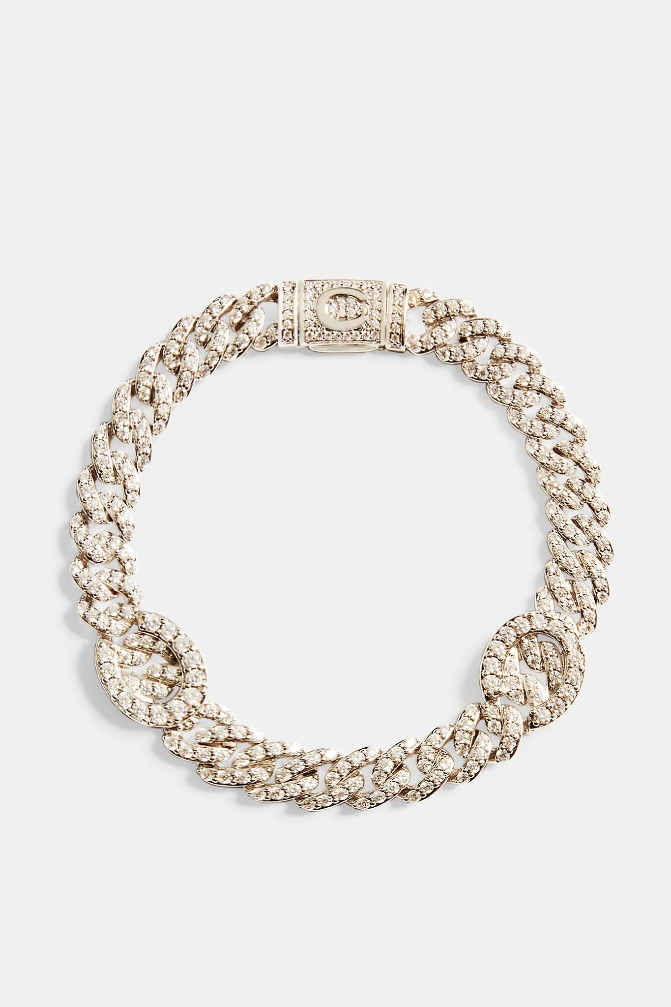 8mm Iced CZ C Repeat Bracelet - Image 2
