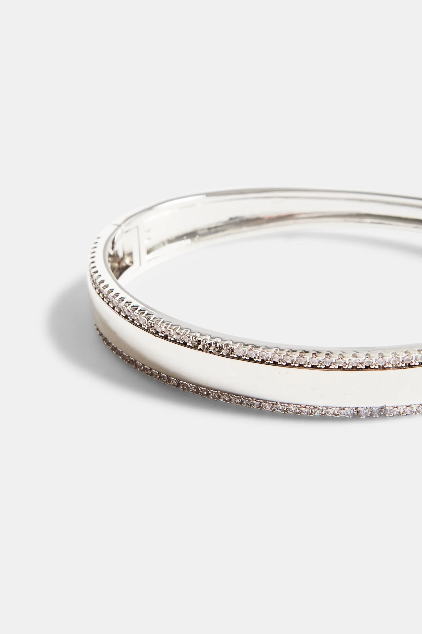 8mm Polished & Iced CZ Pave Bangle - Image 3