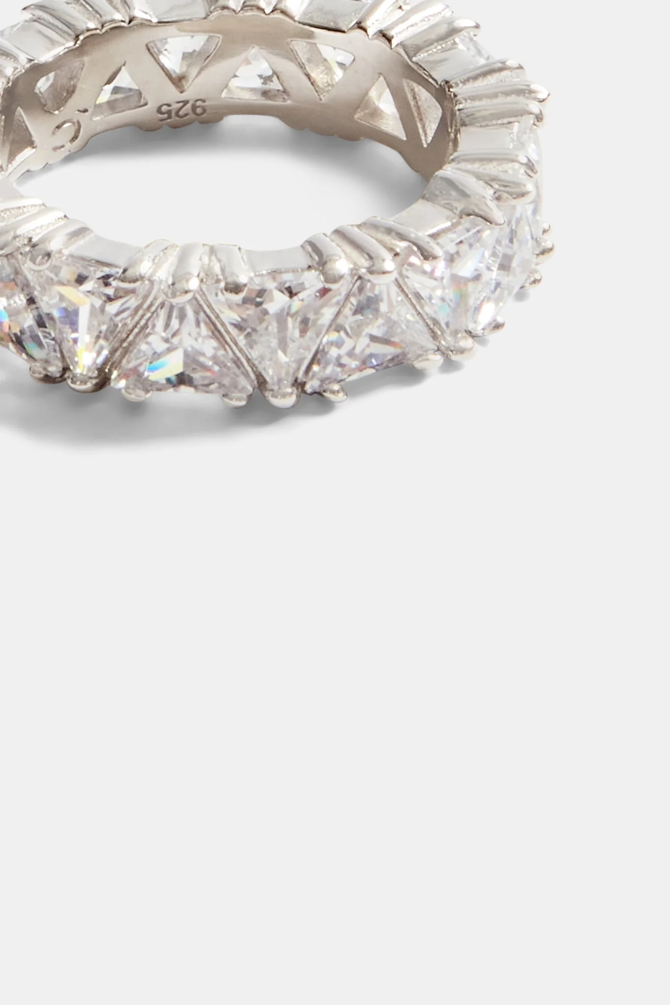 925 6mm Triangle CZ Tennis Ring - Image 3