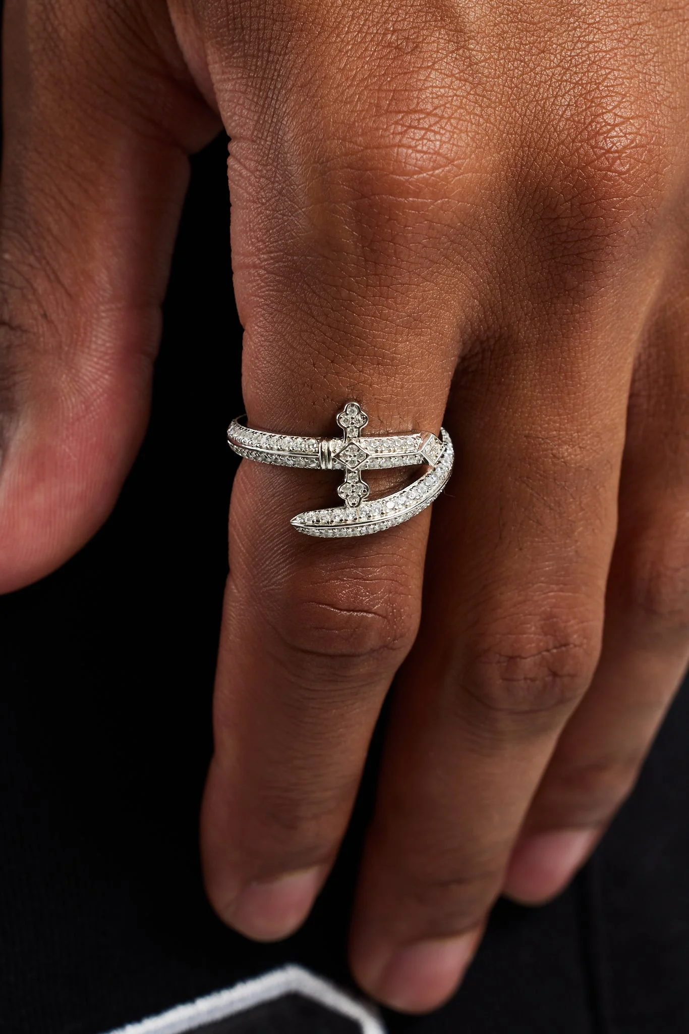 925 CZ Cross Wrap Around Ring - Image 2
