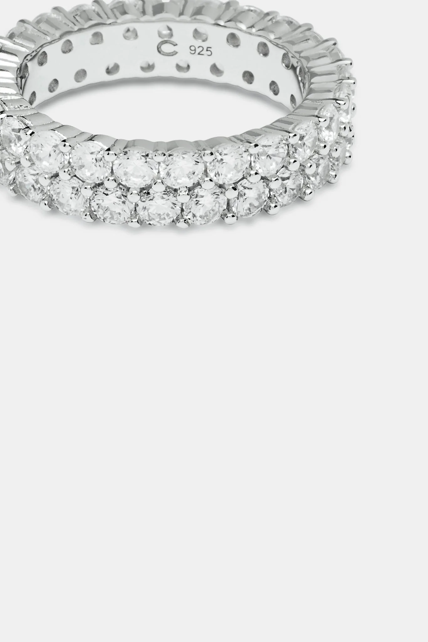 925 Double Row Ring - White - 5mm - Image 3