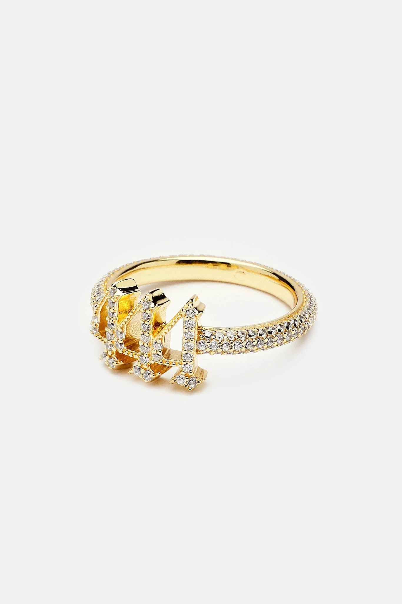 925 Iced CZ 444 Ring - Gold - Image 3
