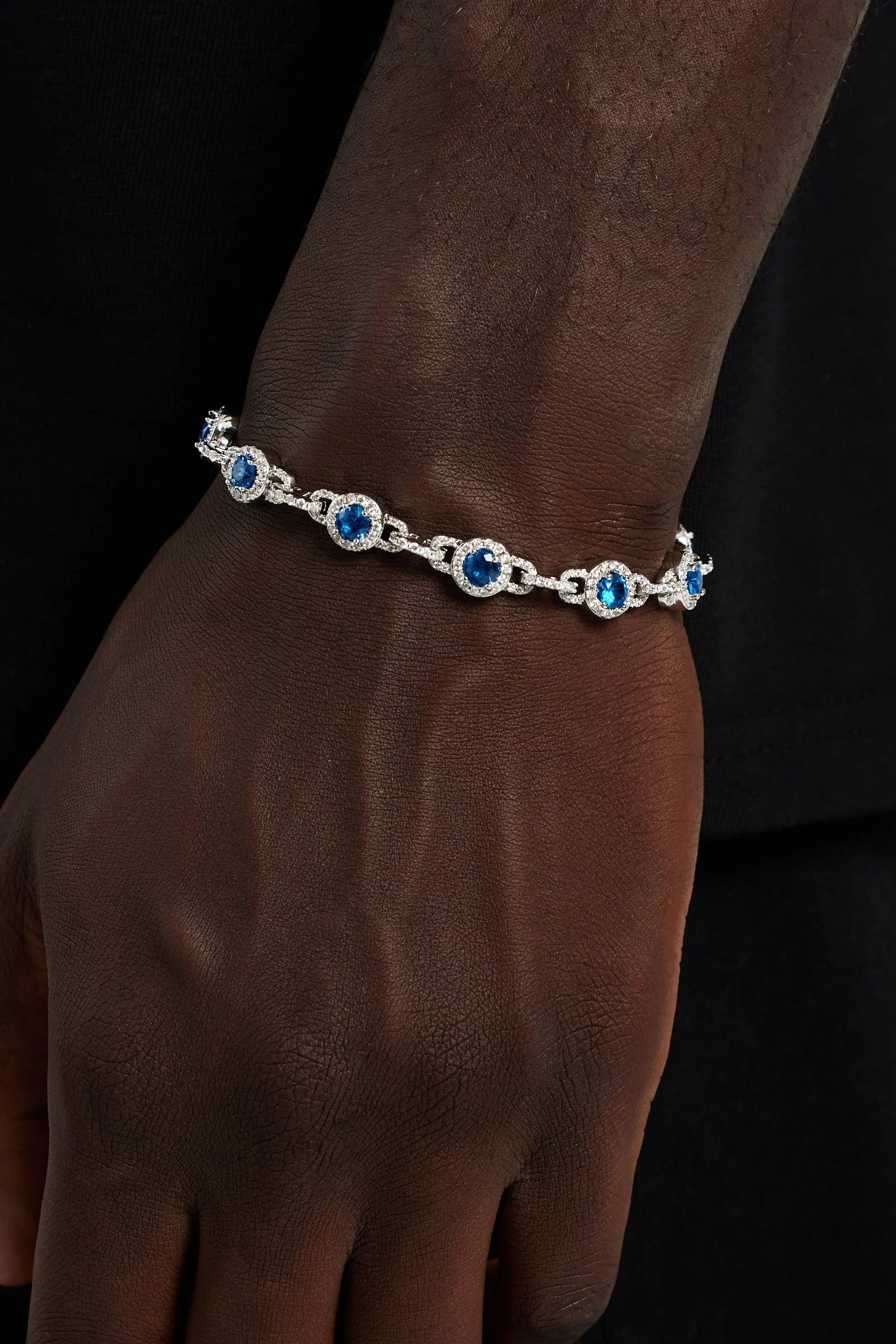 9mm Blue Centre Link Bracelet - Image 2