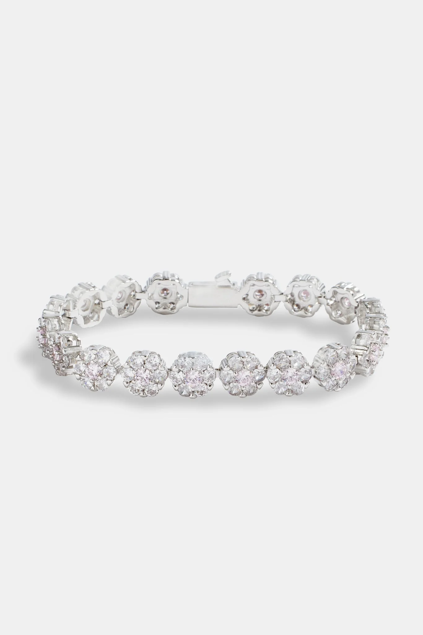 9mm Iced CZ Clear Flower Tennis Bracelet - Image 2