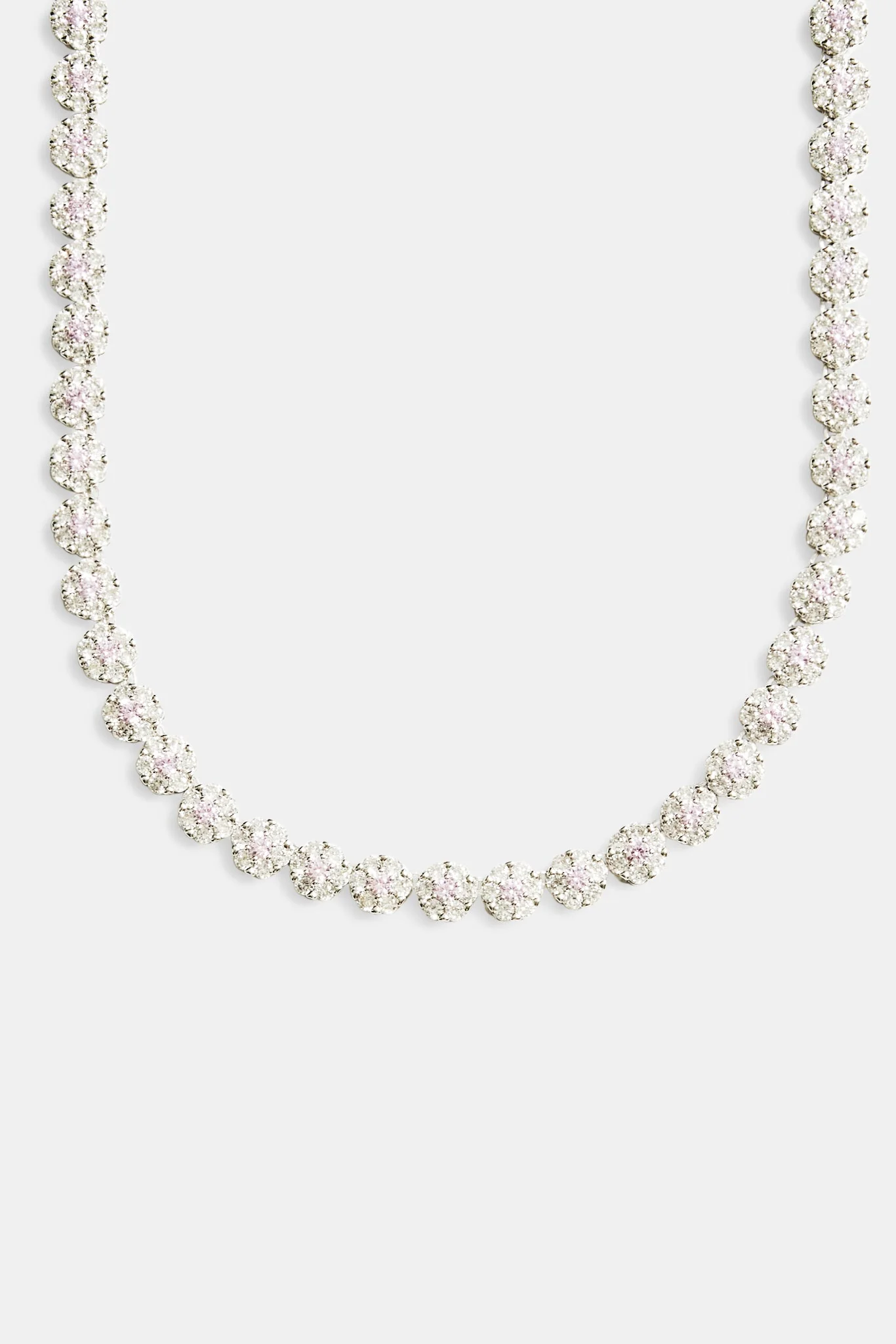 9mm Iced CZ Clear Flower Tennis Choker - Image 3