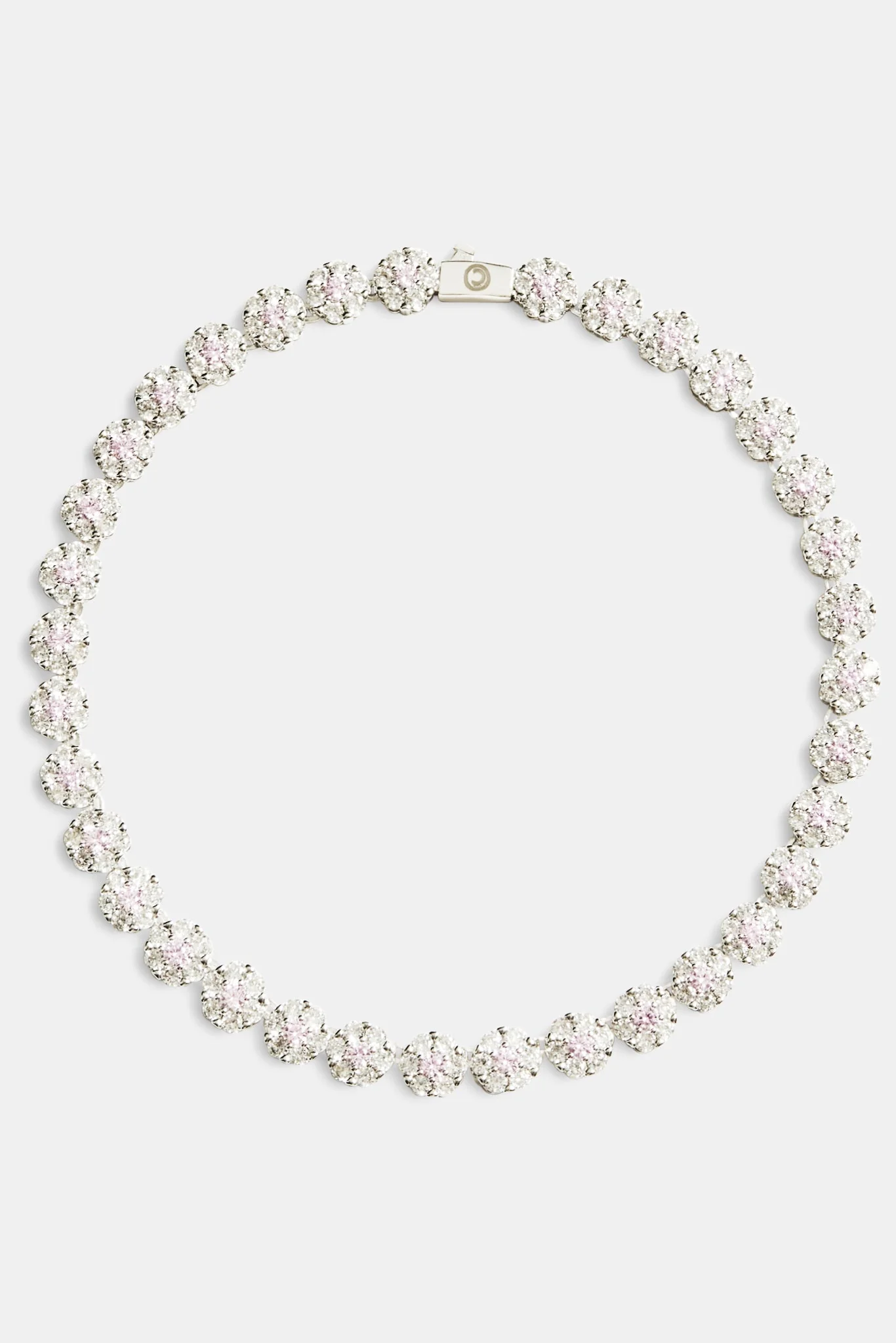9mm Iced CZ Clear Flower Tennis Necklace - Image 2