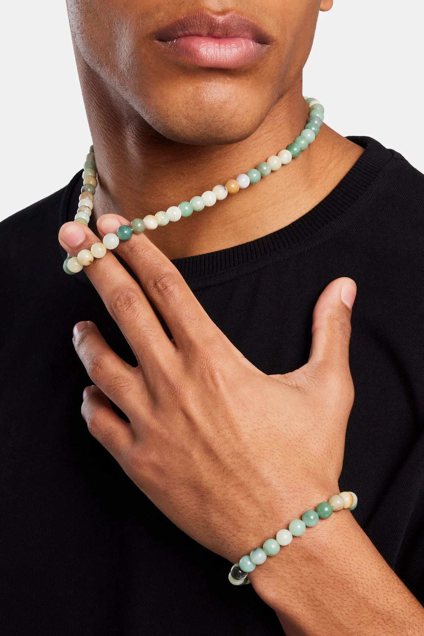 Amazonite Bead Bracelet - White - Image 3