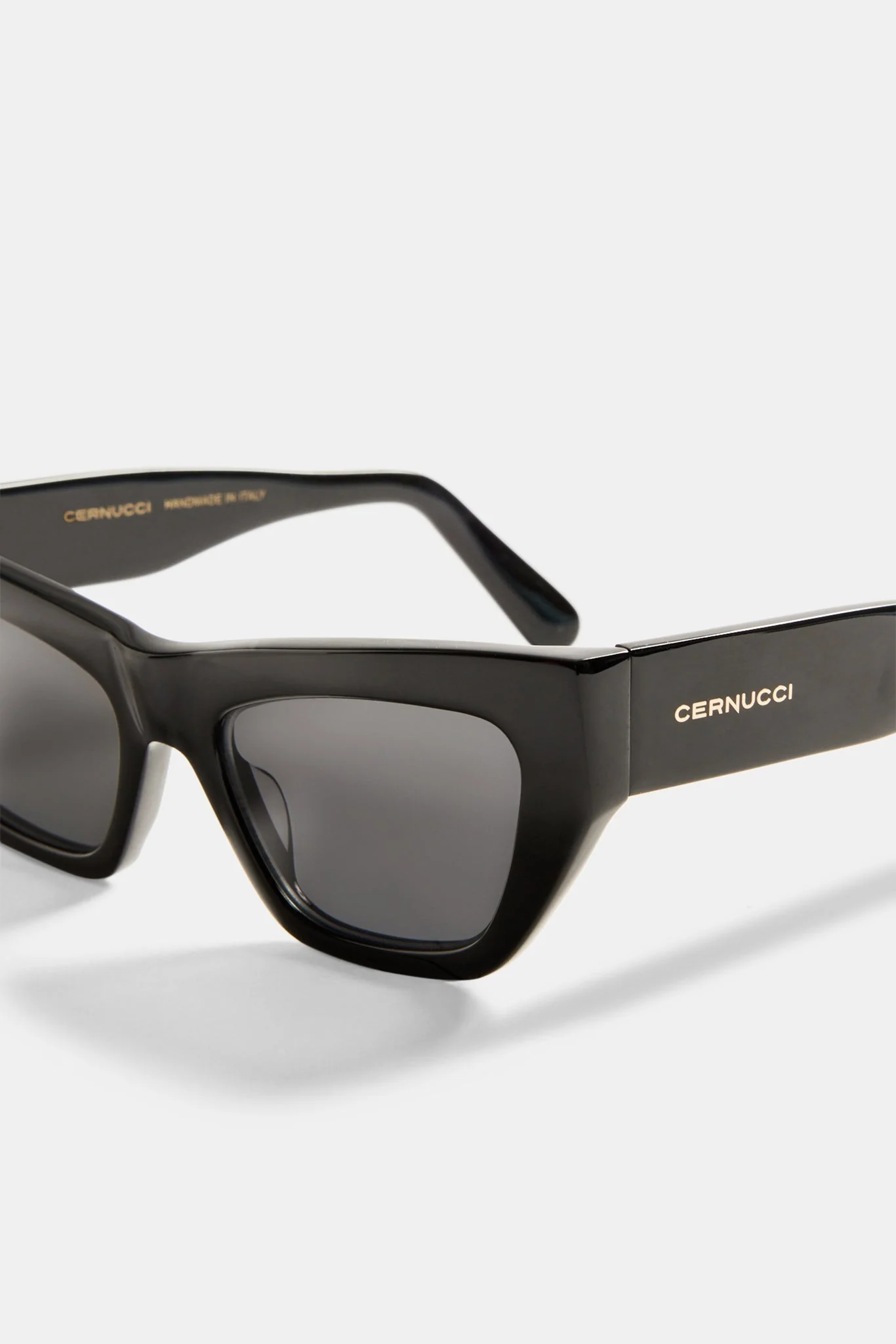 Angled Square Acetate Sunglasses - Black - Image 4