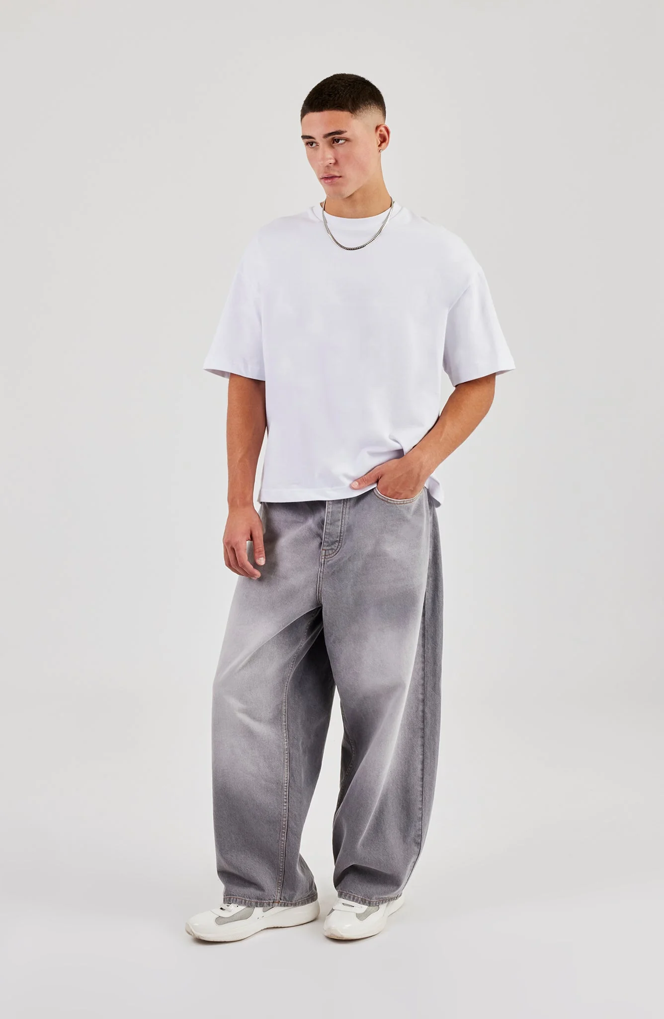 Baggy Fit Jean - Washed Grey - Image 3