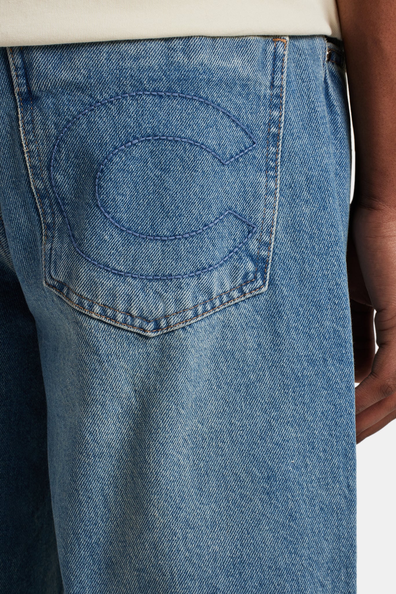 Baggy Fit Jeans - Mid Blue - Image 3