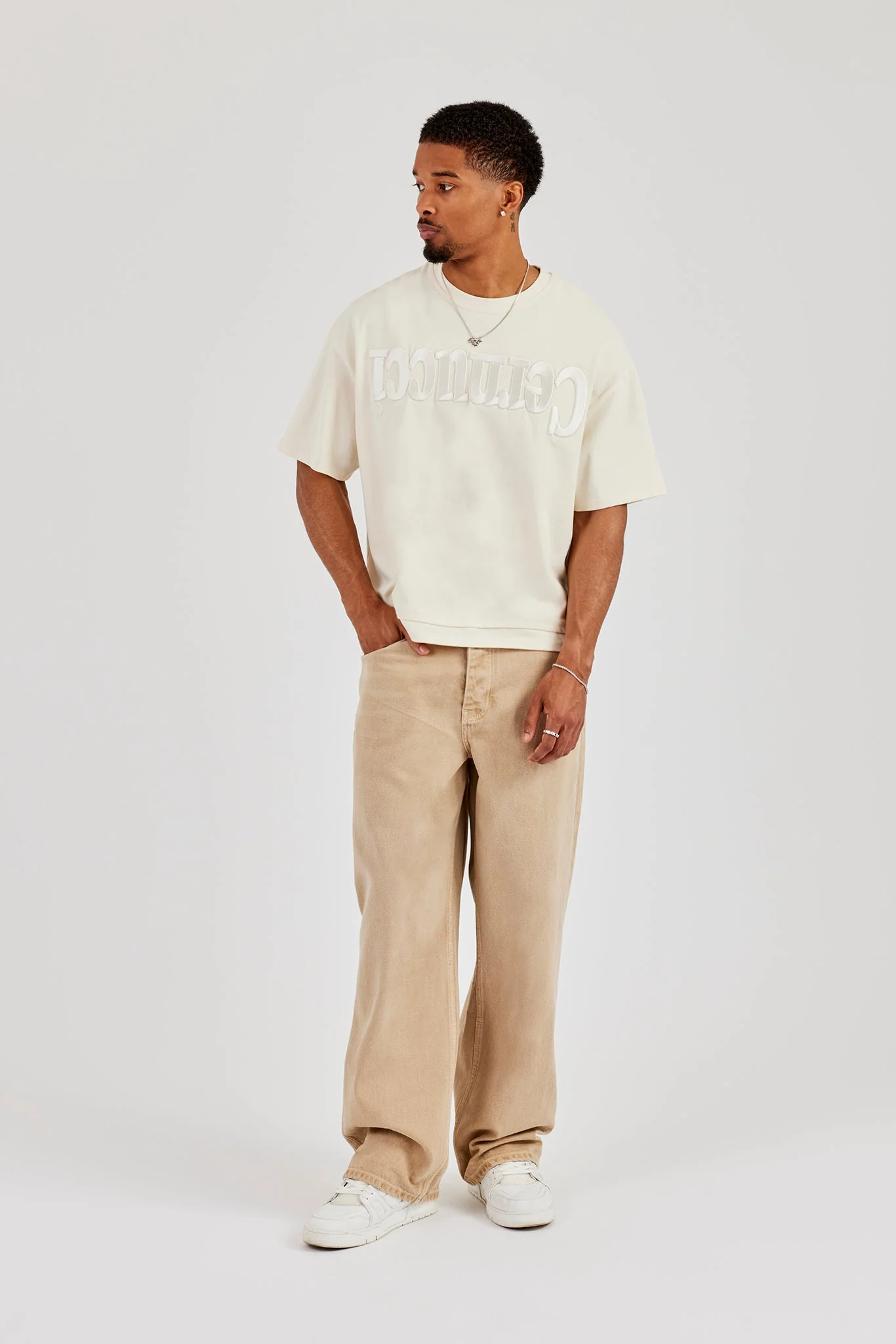 Baggy Fit Washed Stone Jeans - Image 2