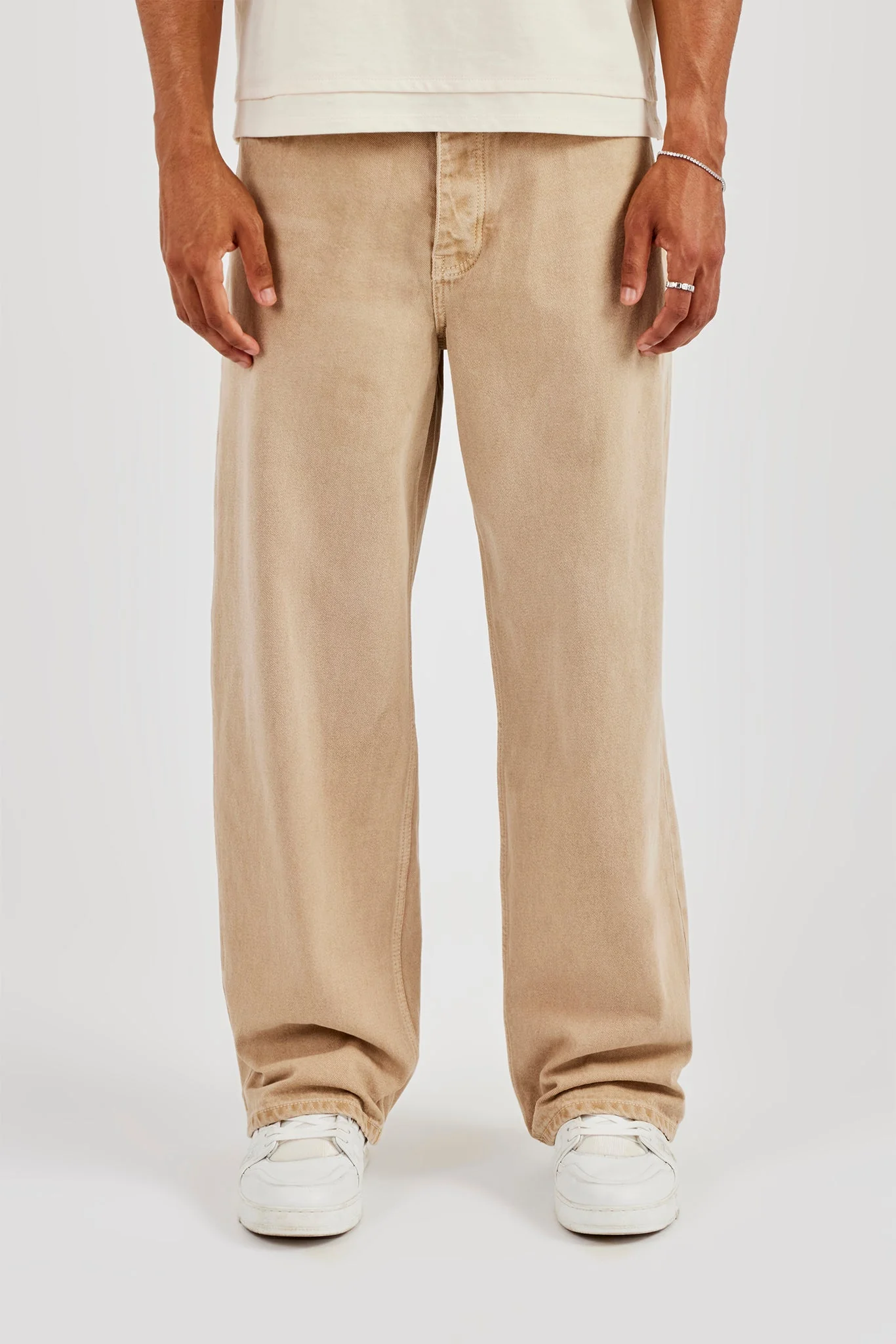 Baggy Fit Washed Stone Jeans - Image 3