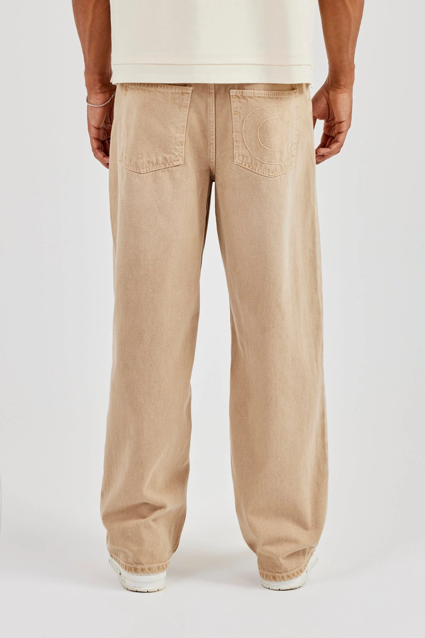 Baggy Fit Washed Stone Jeans - Image 4