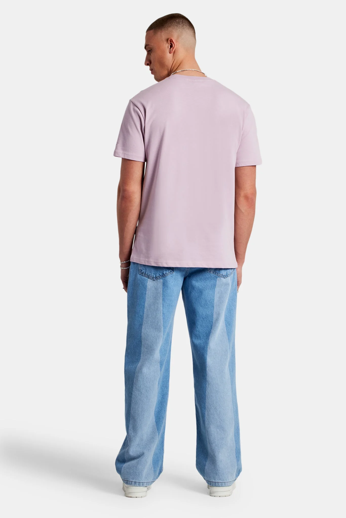 Baggy Panelled Jeans - Mid Blue - Image 2