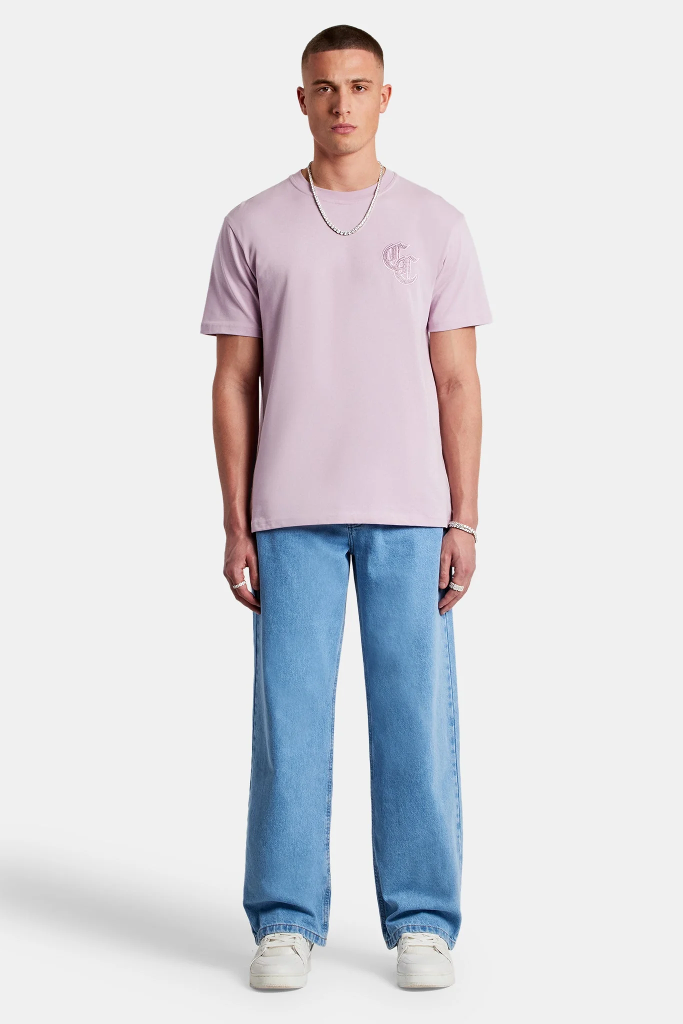 Baggy Panelled Jeans - Mid Blue - Image 4