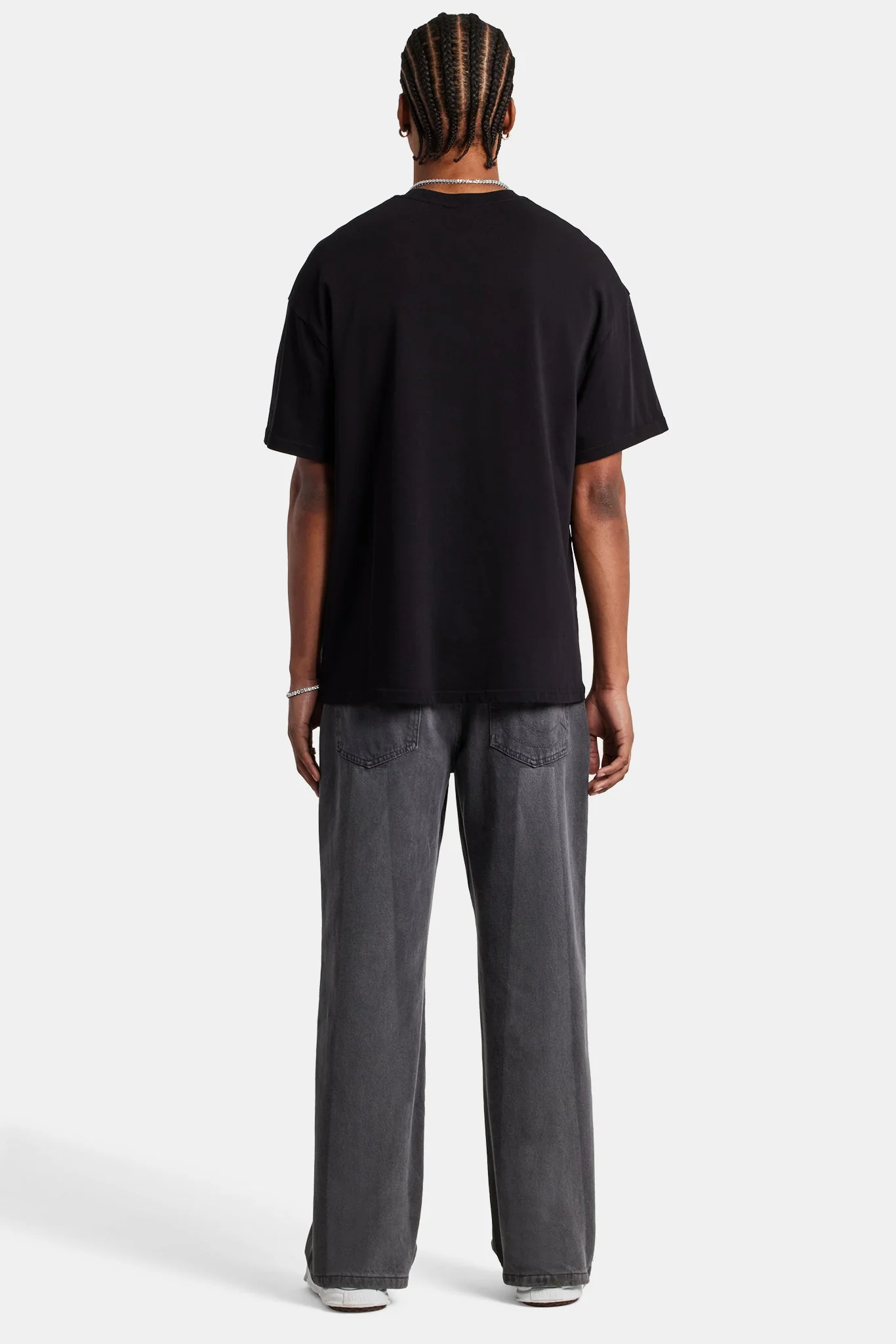 Baggy Panelled Jeans - Washed Black - Image 4