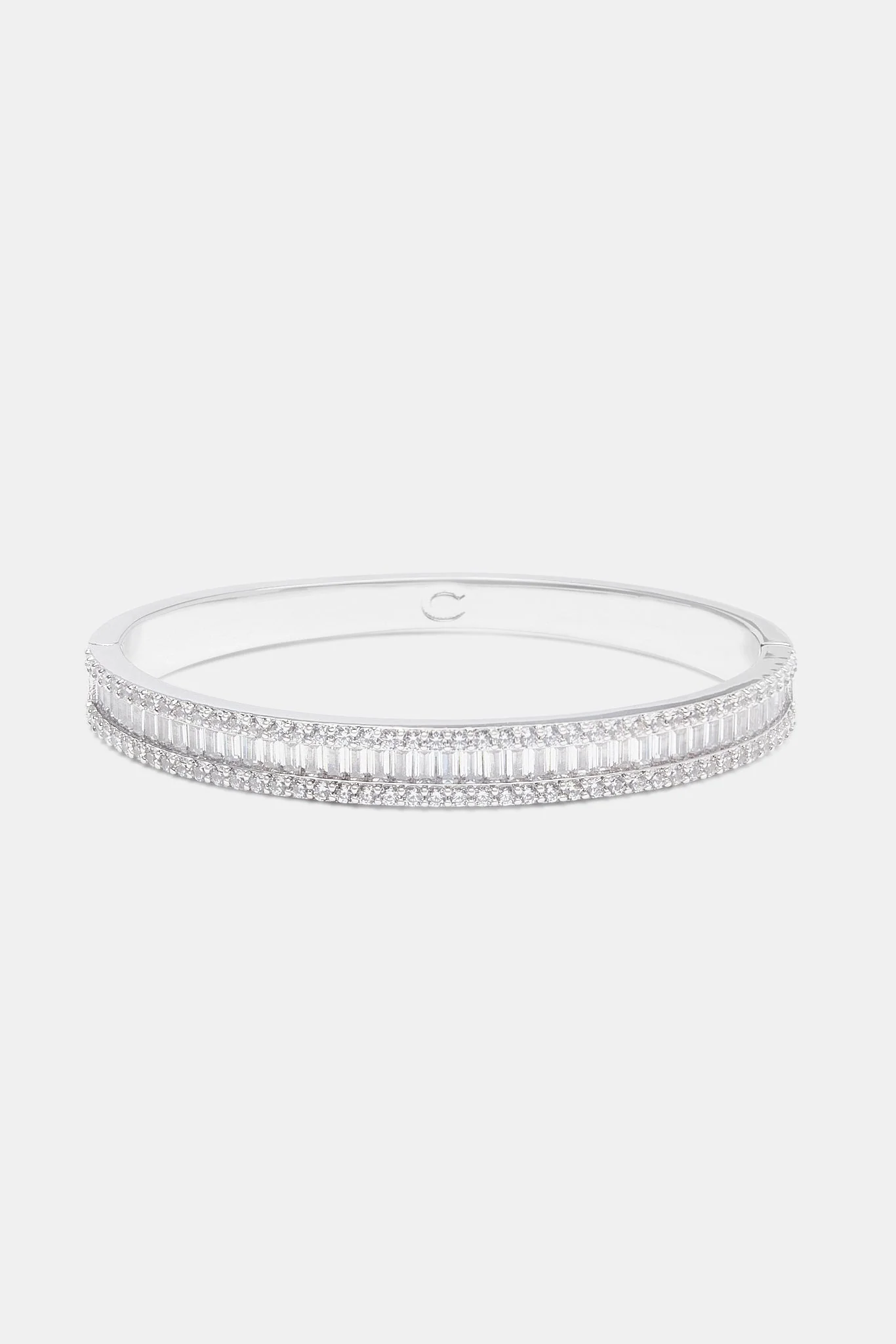 Baguette Stone Bangle - White 8mm - Image 2