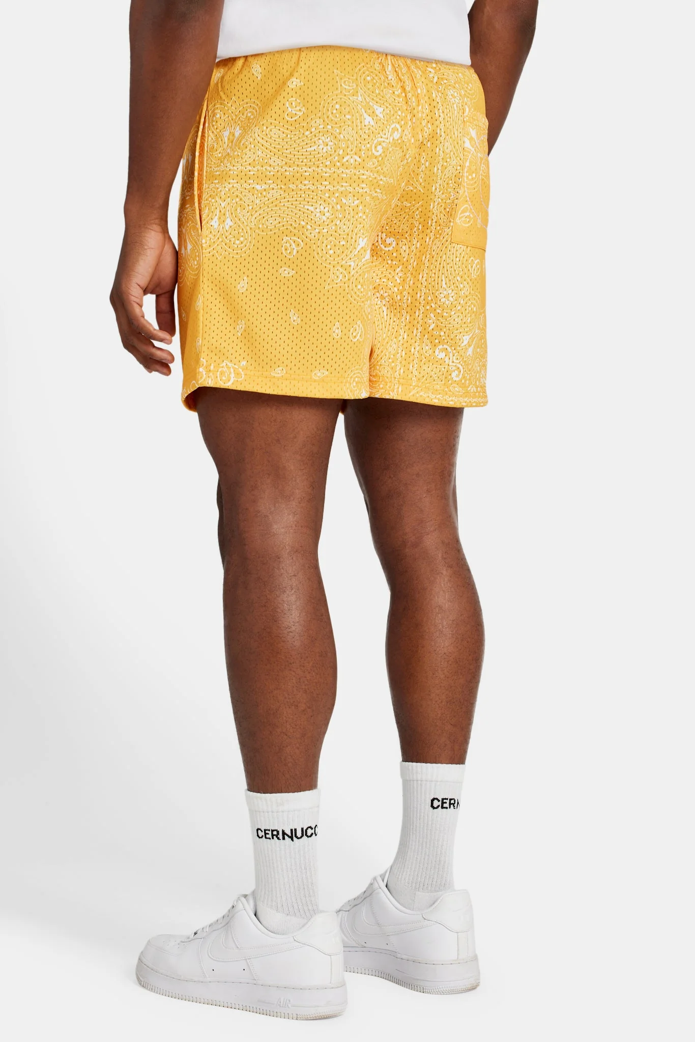 Bandana Printed Mesh Short - Orange - Image 4
