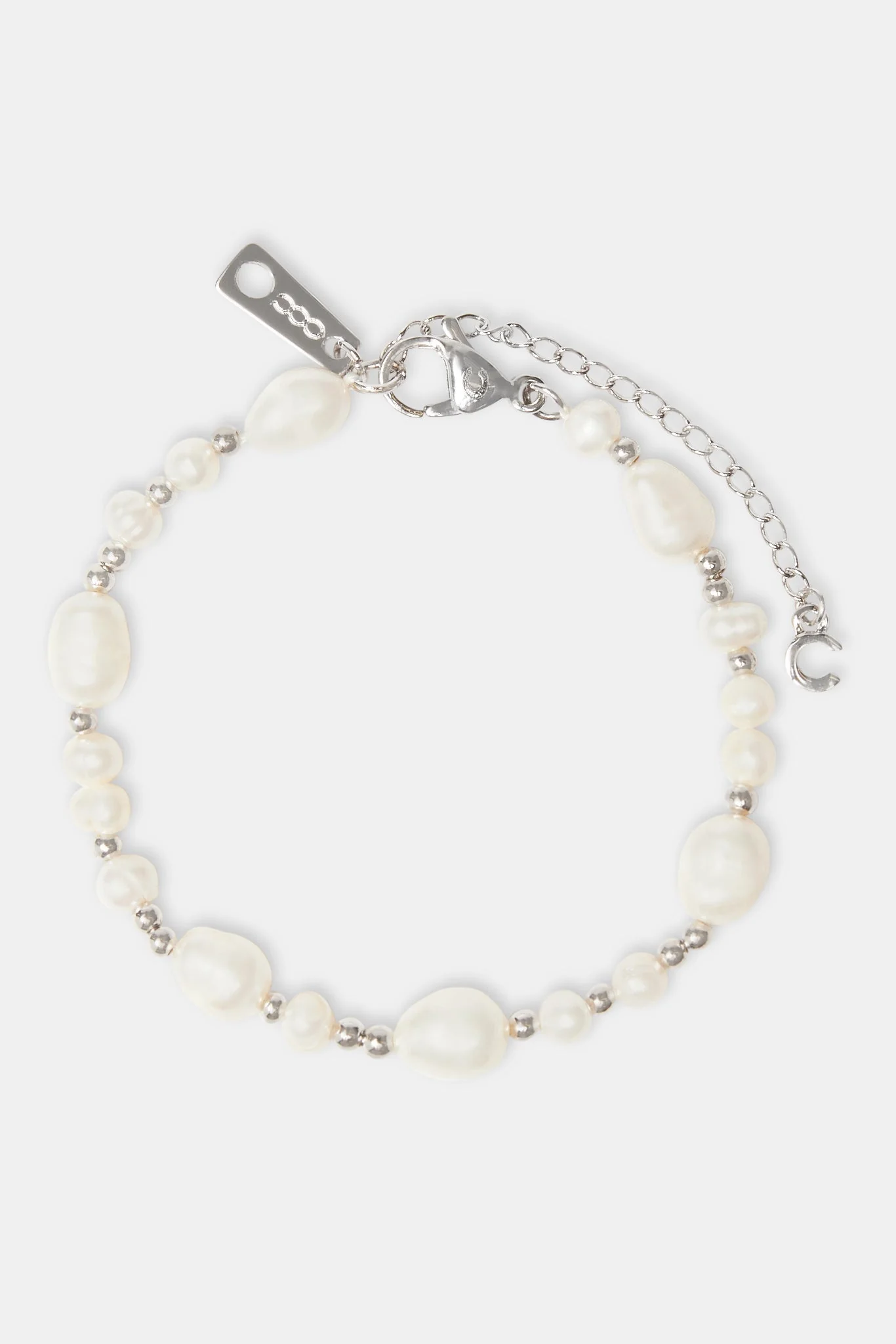 Baroque Freshwater Pearl Bracelet - White - Image 2