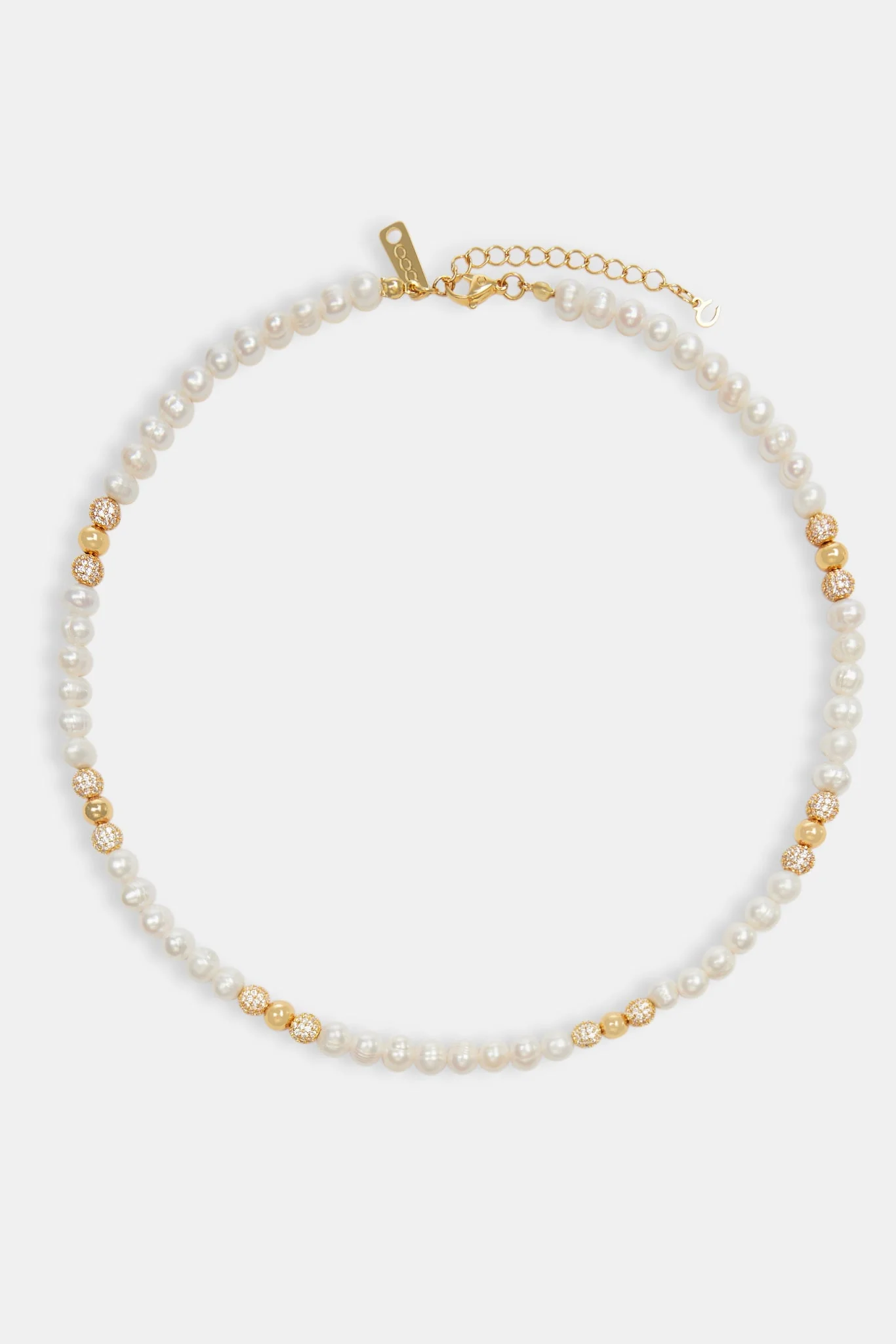 Baroque Freshwater Pearl Gold Ice Ball Necklace - Gold - Image 3