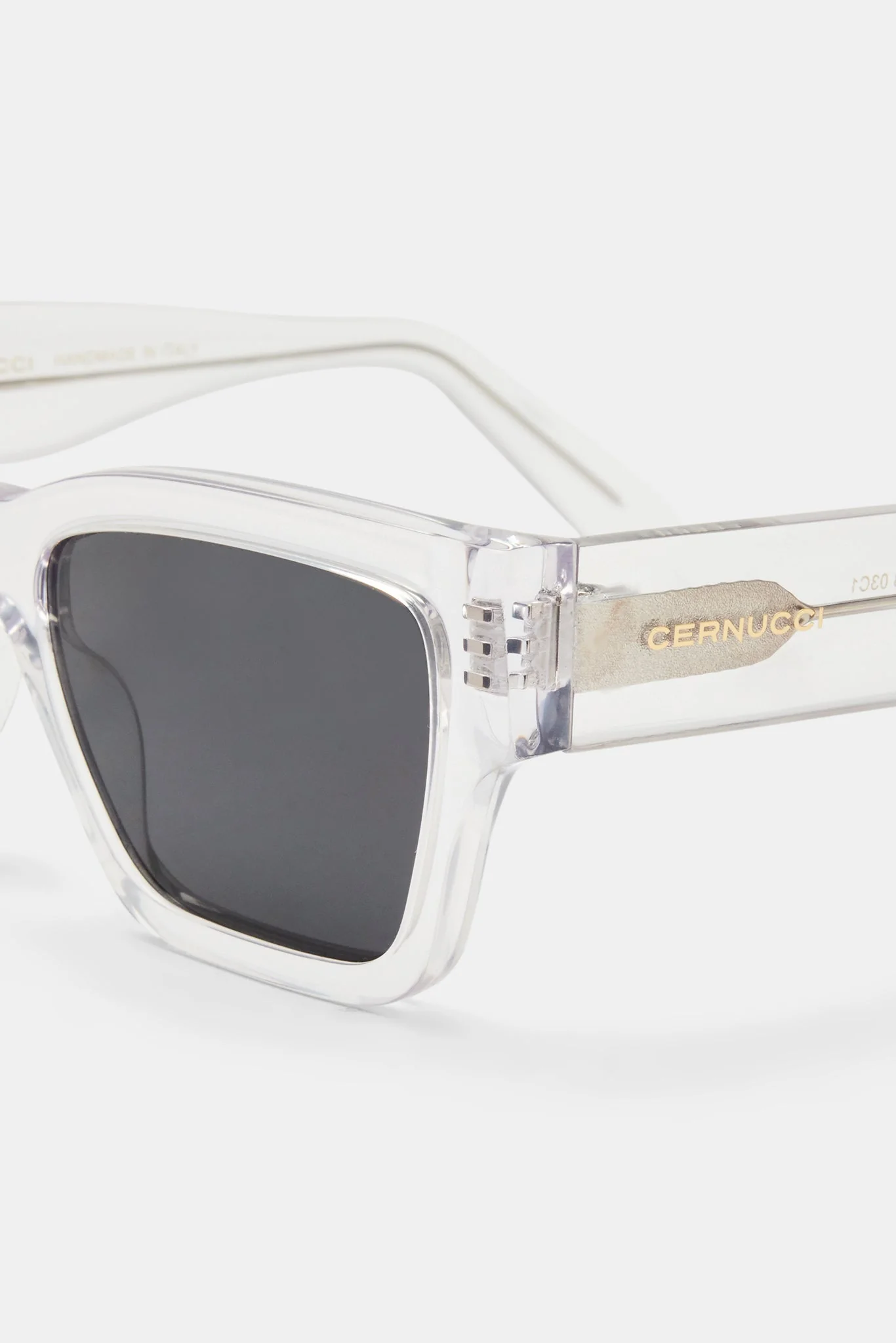 Beseled Chunky Square Acetate Frame Sunglasses - Crystal - Image 3