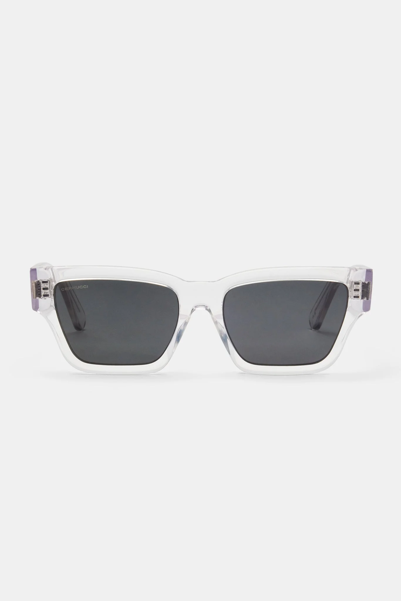 Beseled Chunky Square Acetate Frame Sunglasses - Crystal - Image 5