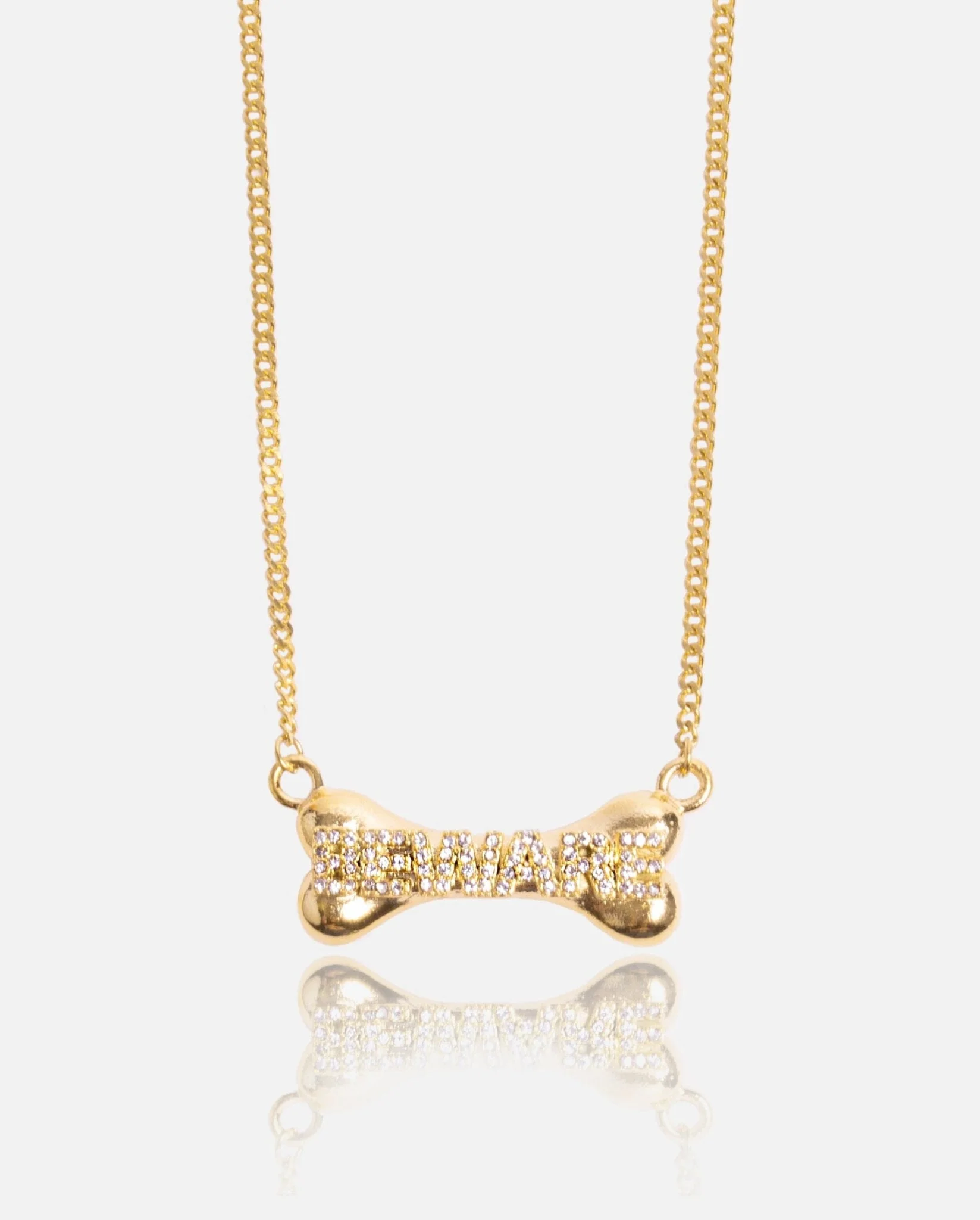 Beware Bone Necklace - Gold - 3mm