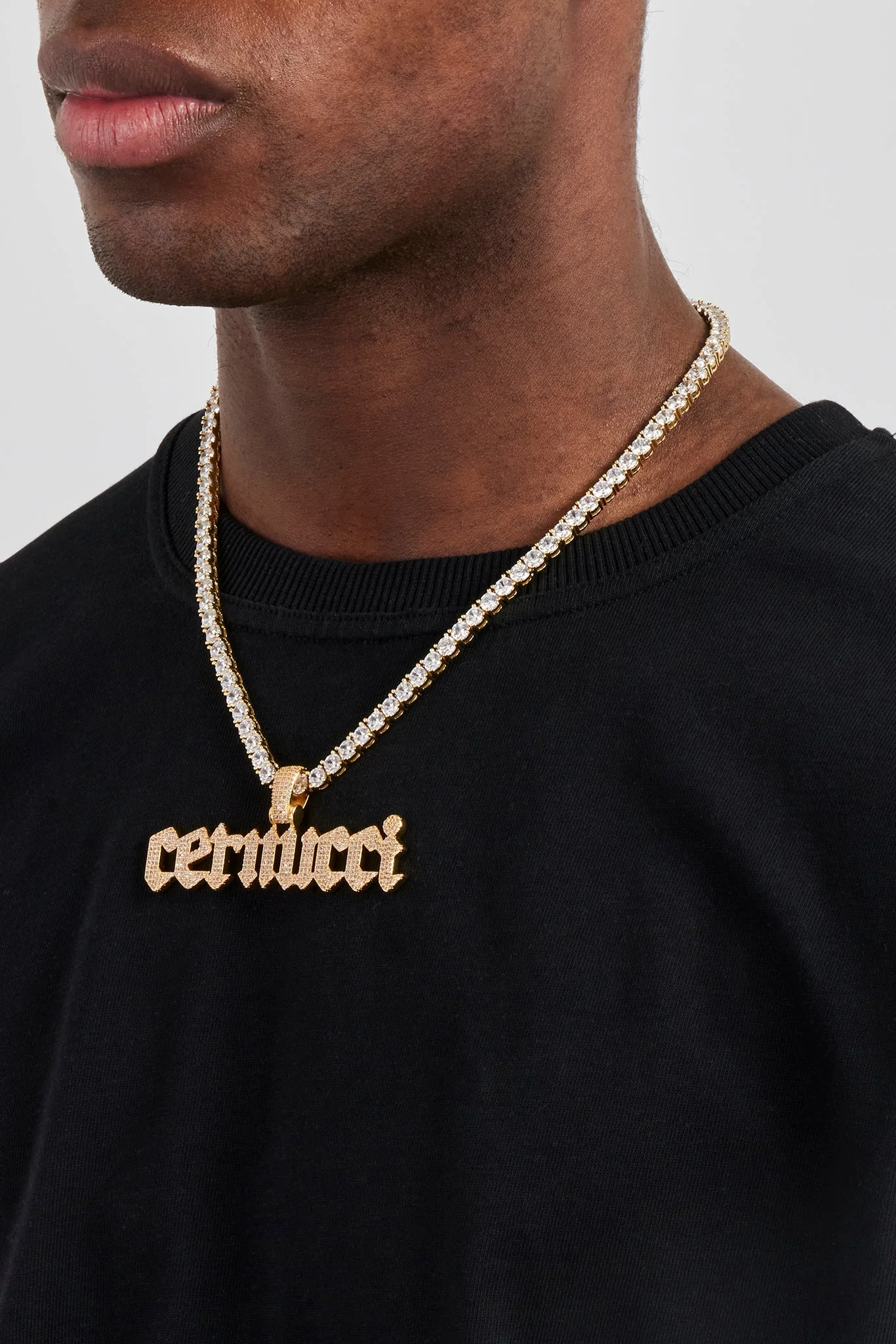 Biergarten Font Pendant - 20mm - Gold - Image 3