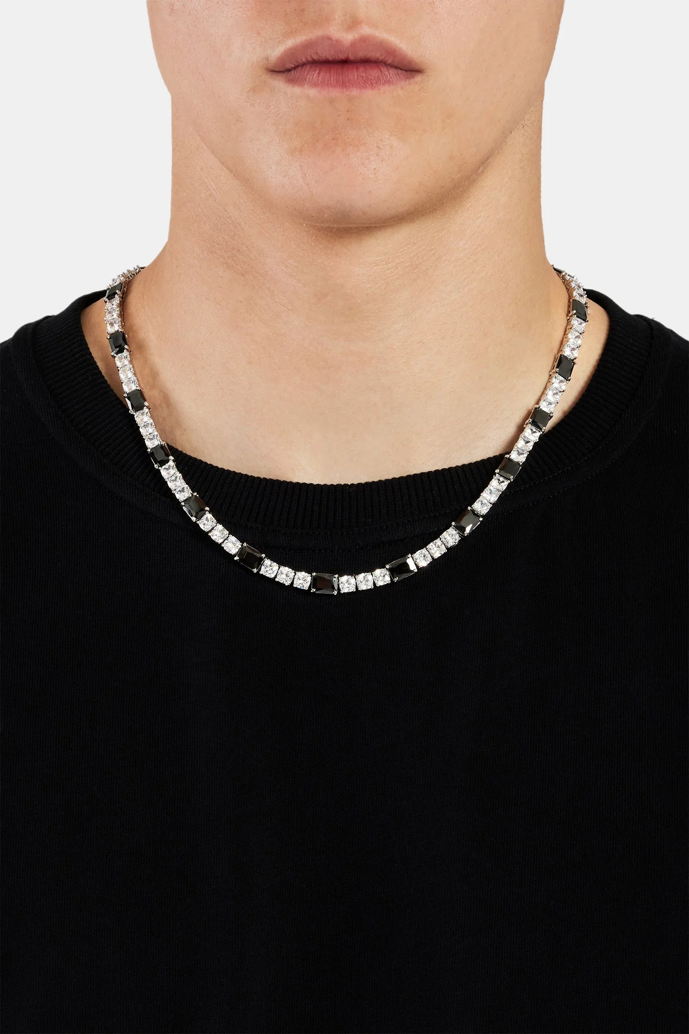 Black & Clear Baguette and Square Tennis Chain - Image 2