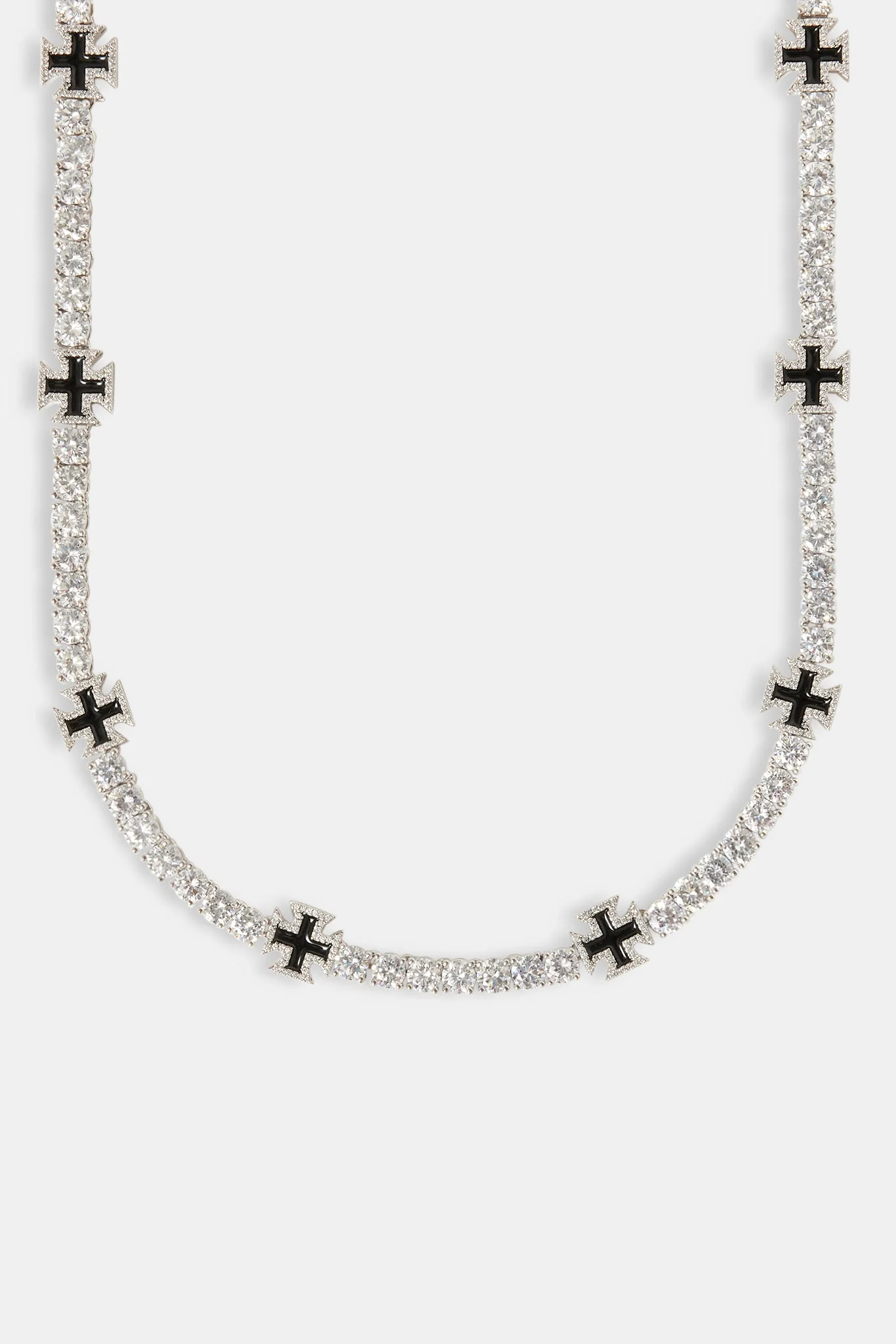 Black Cross Motif Tennis Chain & Bracelet - 5mm - Image 4