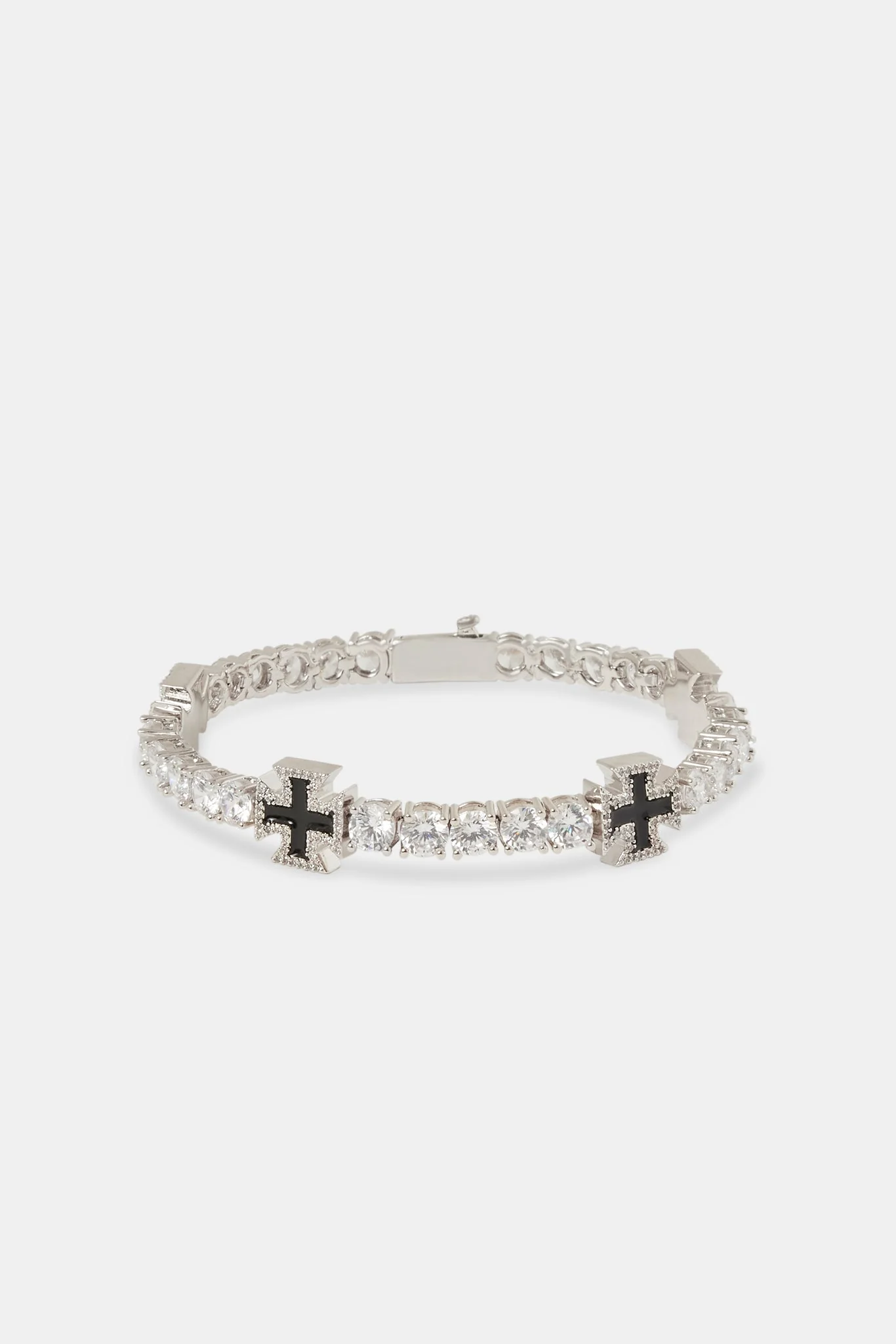 Black Cross Motif Tennis Chain & Bracelet - 5mm - Image 6