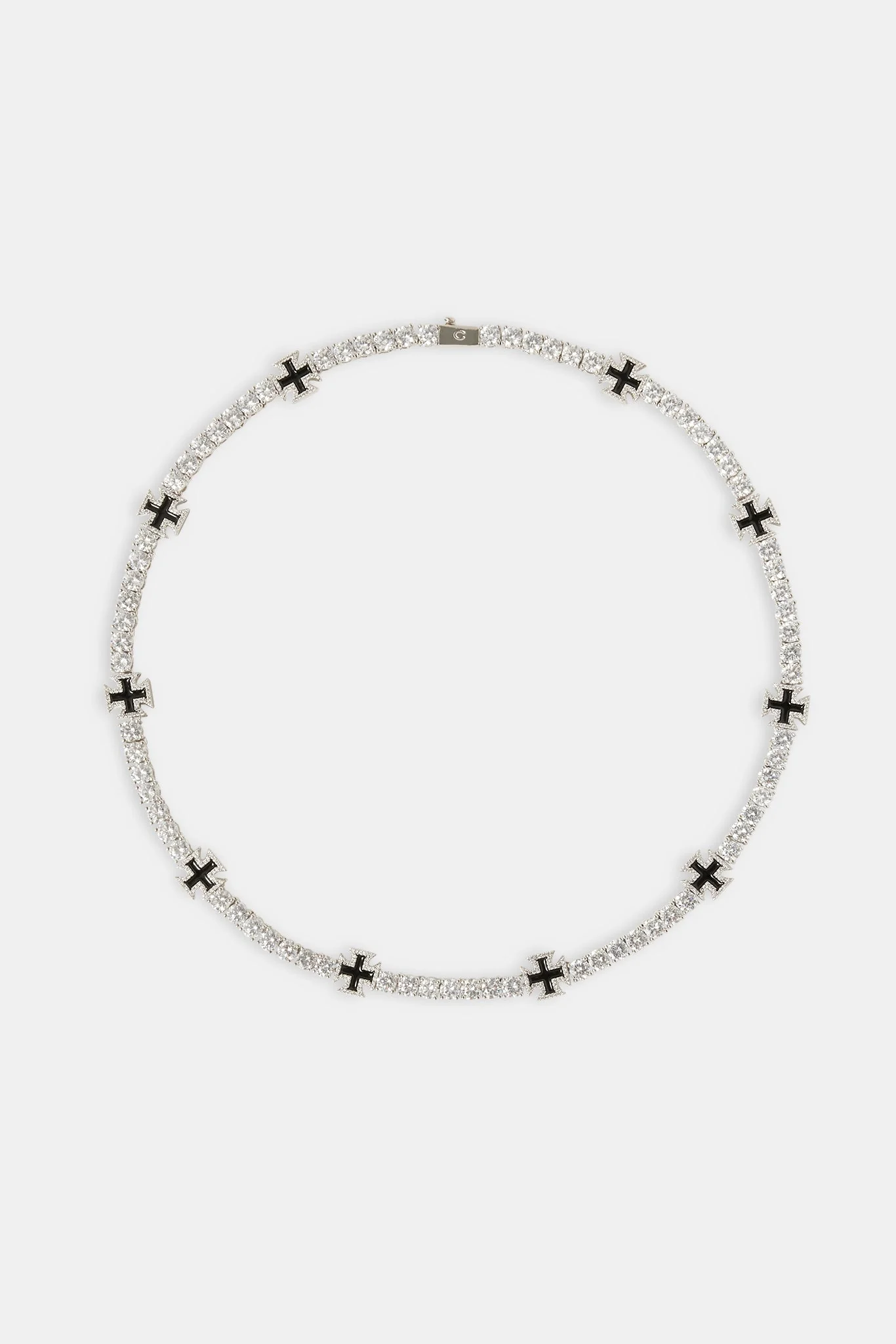 Black Cross Motif Tennis Chain & Bracelet - 5mm - Image 8