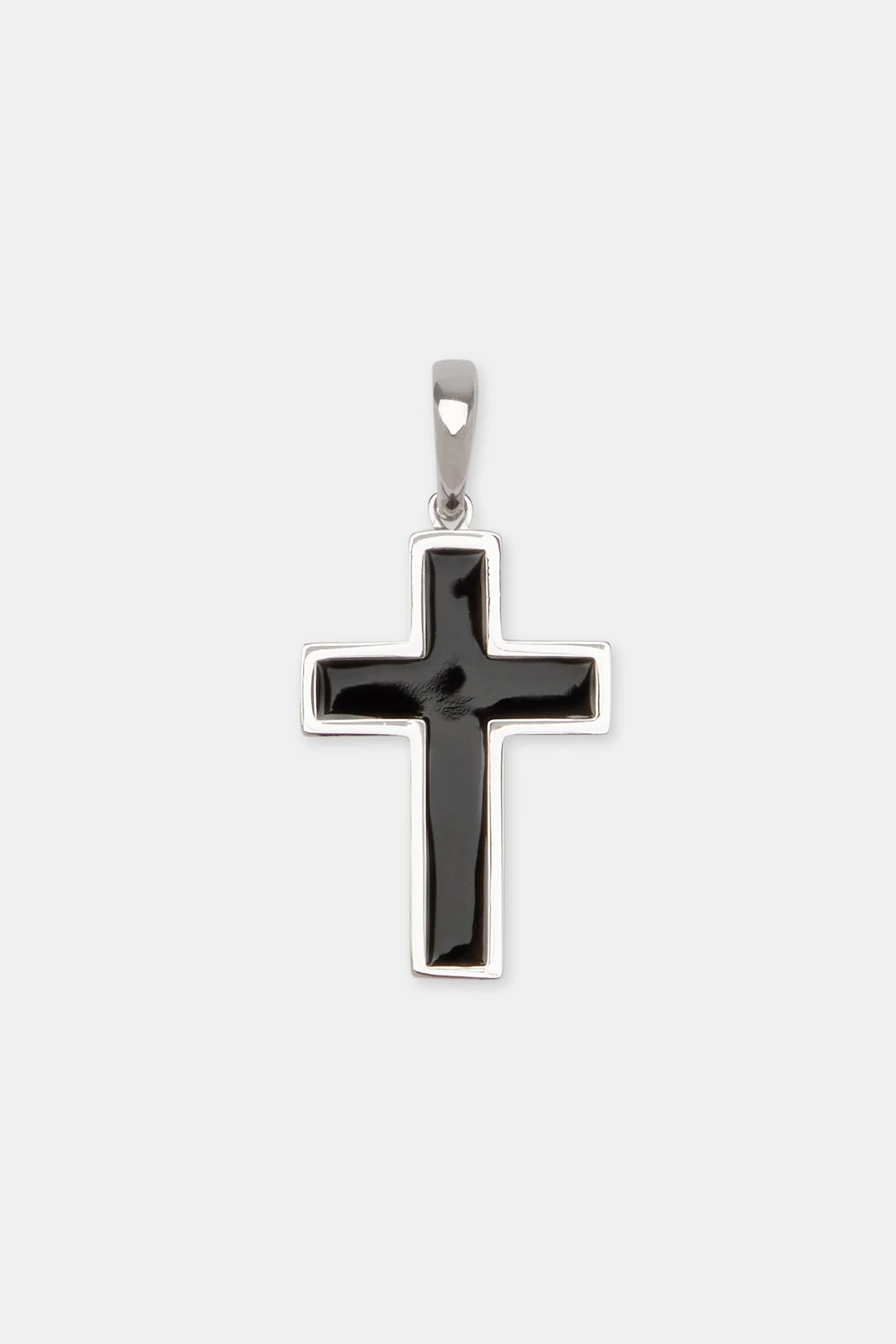 Black Enamel Cross Pendant - 15mm - Image 4