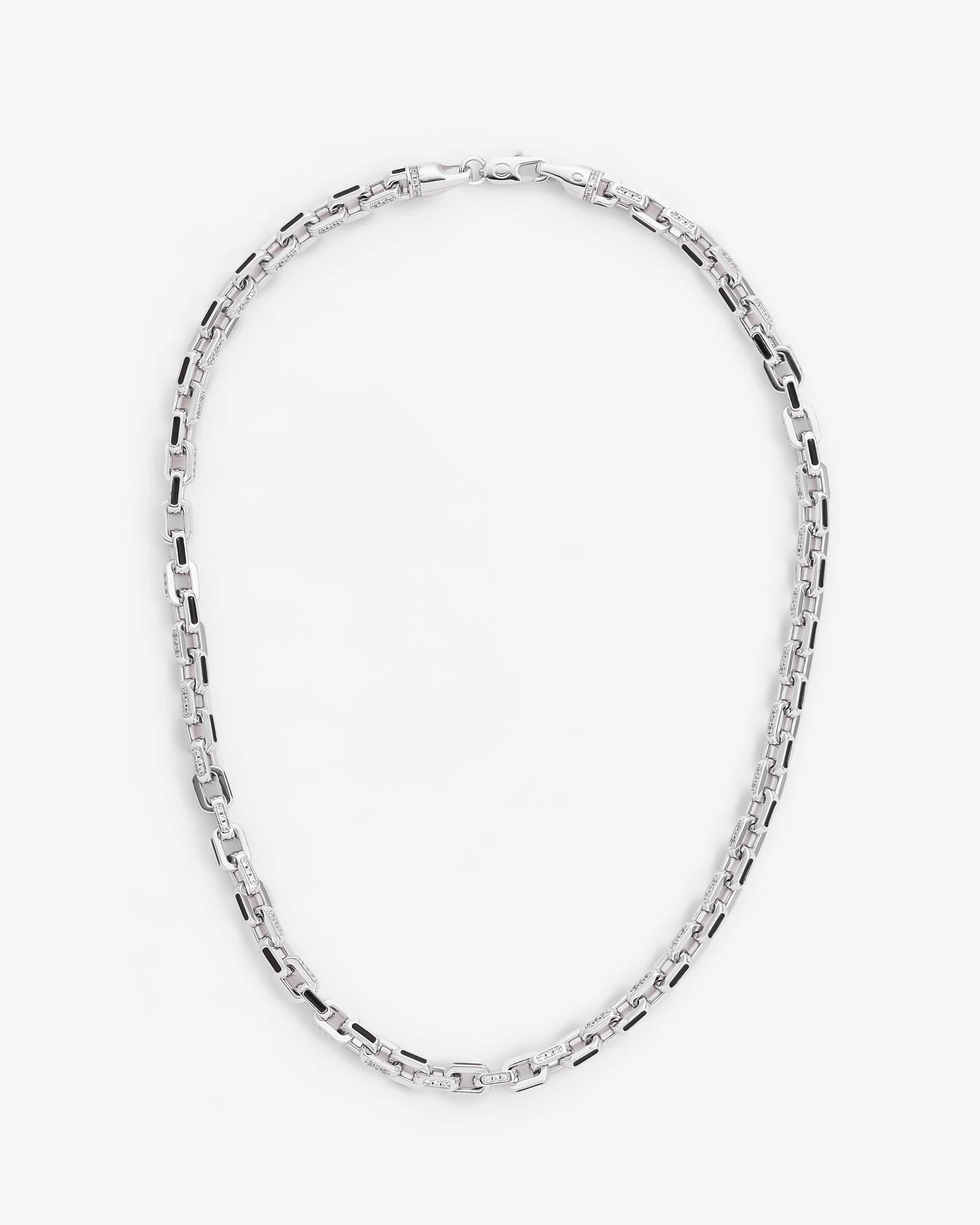Black Enamel Detail Link Chain