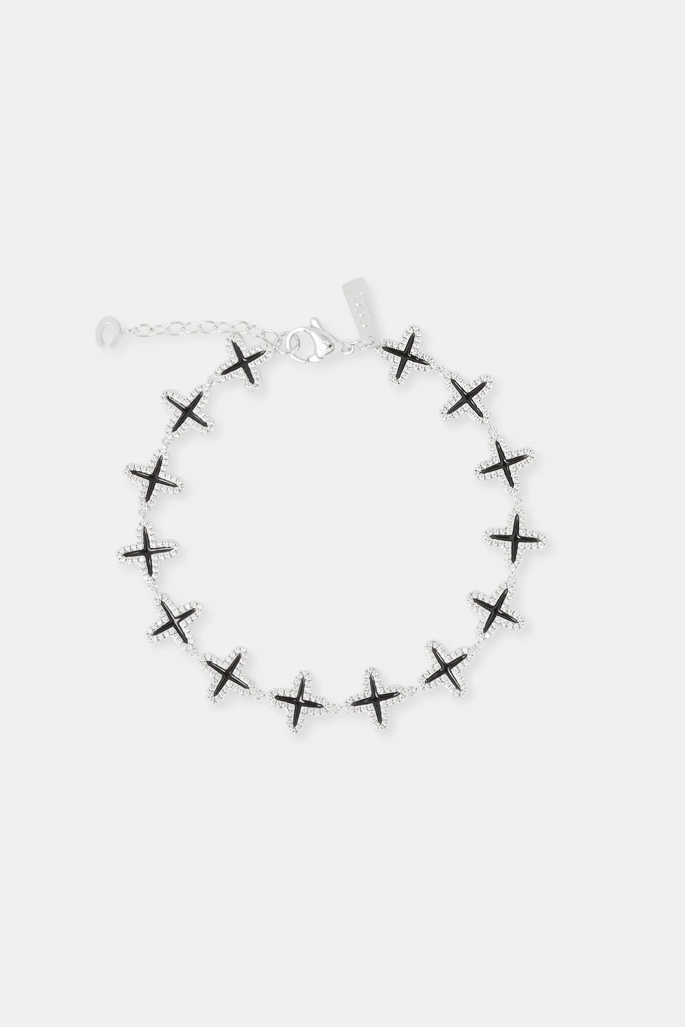Black Enamel Motif Bracelet - 10mm - Image 2