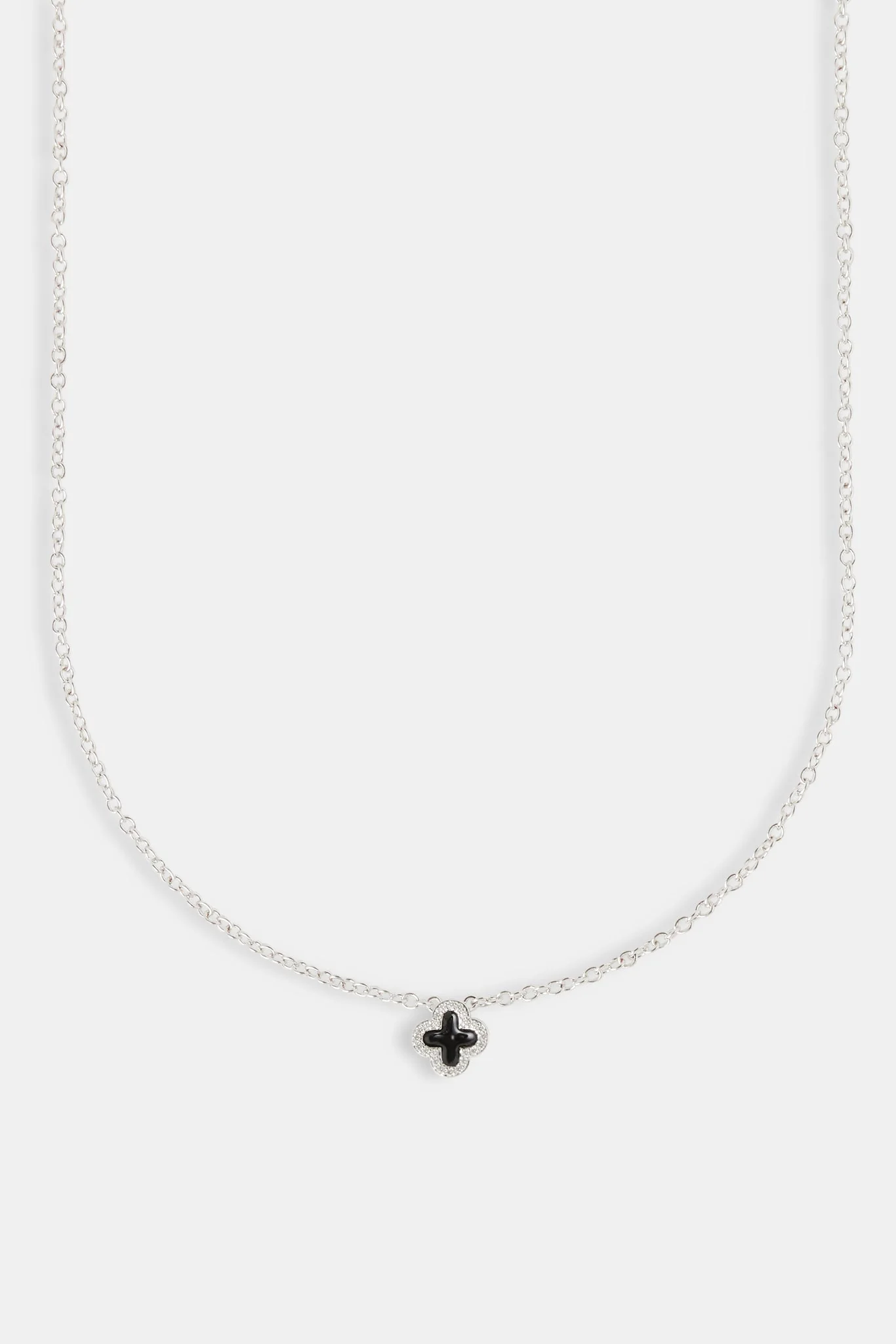 Black Enamel Motif Necklace - 10mm - Image 2