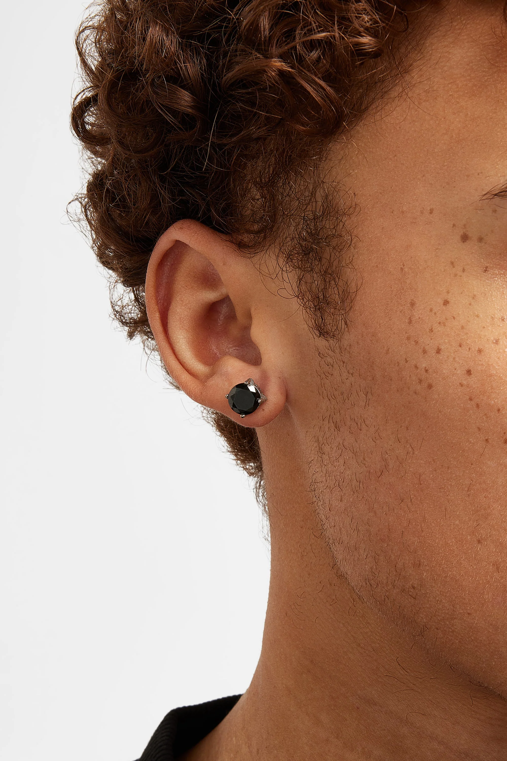 Black Iced Stud Earrings - Image 2