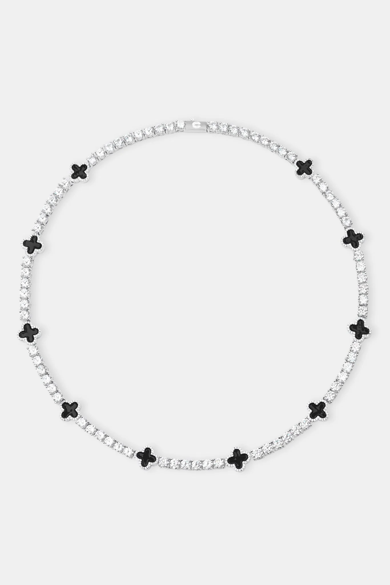 Black Motif Tennis Chain - White 5mm - Image 3