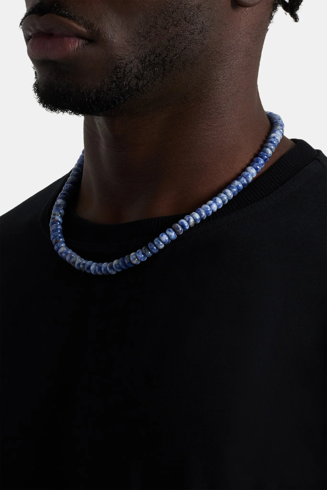 Blue Point Natural Stone Necklace - 6mm - Image 3