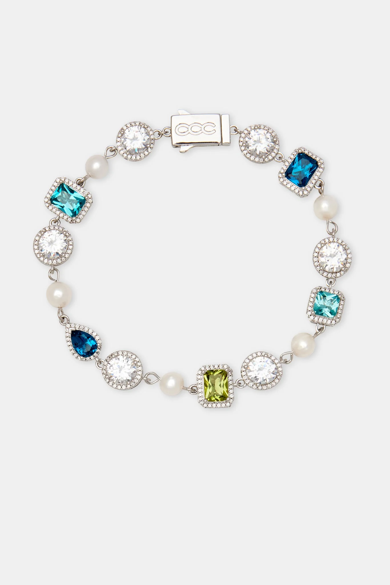 Blue & Green Mixed Gemstone Bracelet - 10mm - Image 2