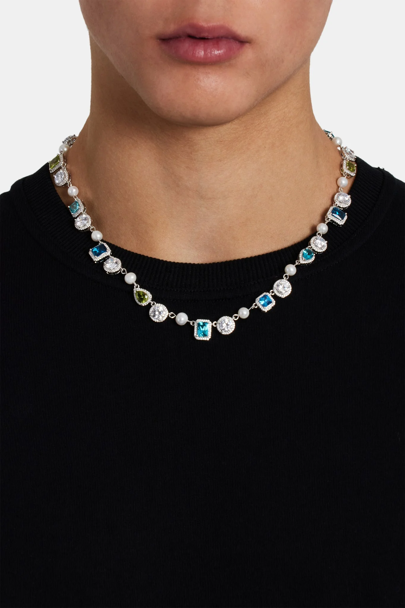 Blue & Green Mixed Gemstone Chain - 10mm