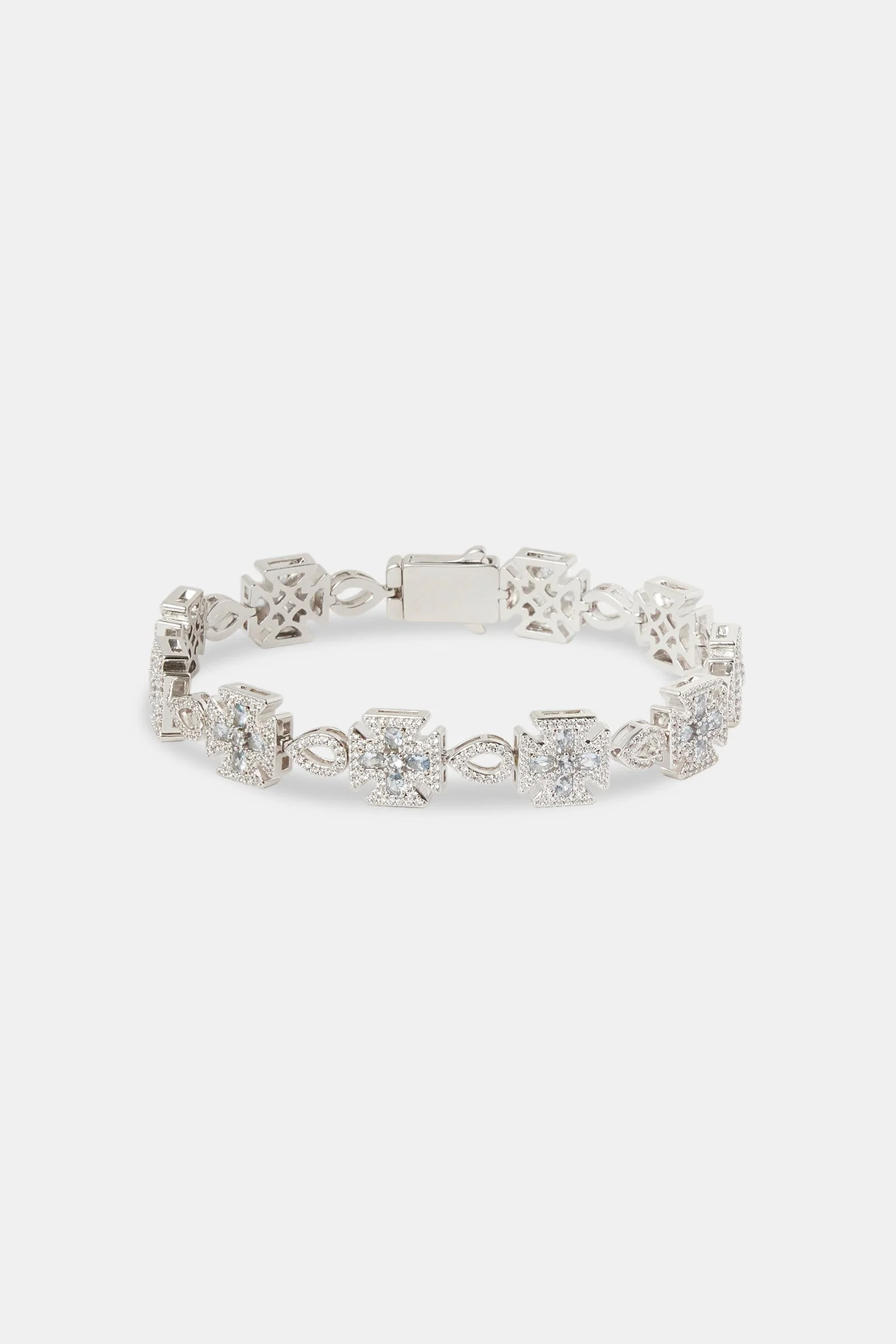 Blue Motif Iced Link Bracelet - 10mm - Image 2