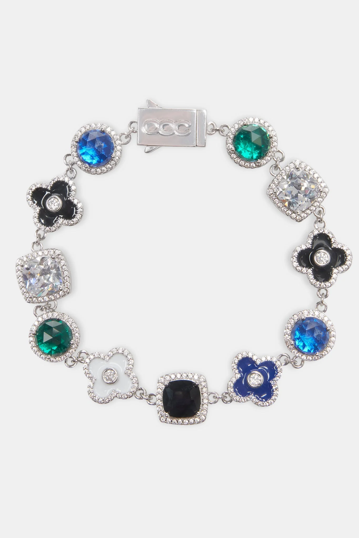 Multi Gemstone Motif Bracelet - Blue - Image 2