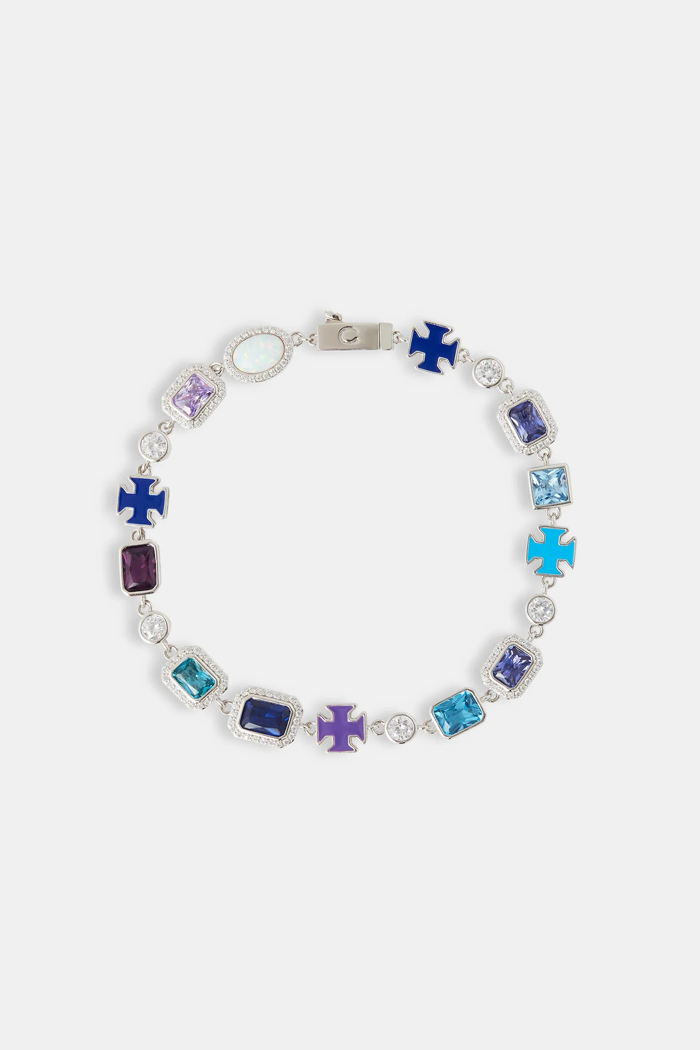 Blue Multi Gemstone Motif Bracelet - 10mm - Image 2
