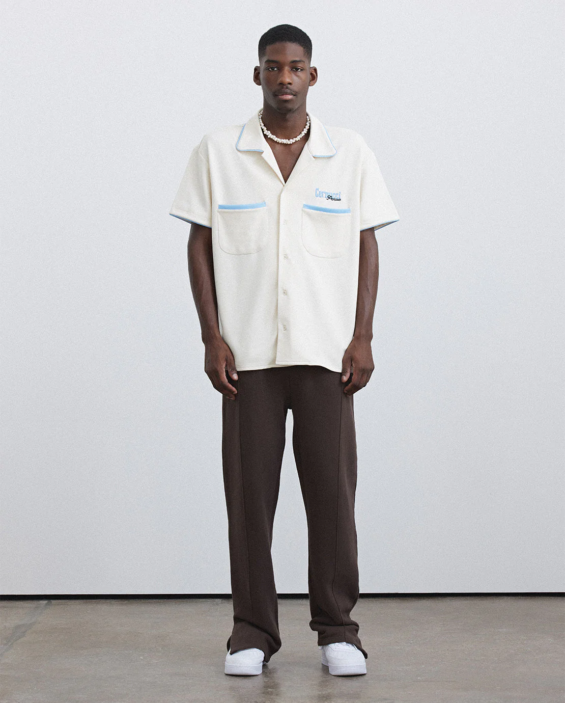 Bowling Shirt With Piping - Ecru - Image 2