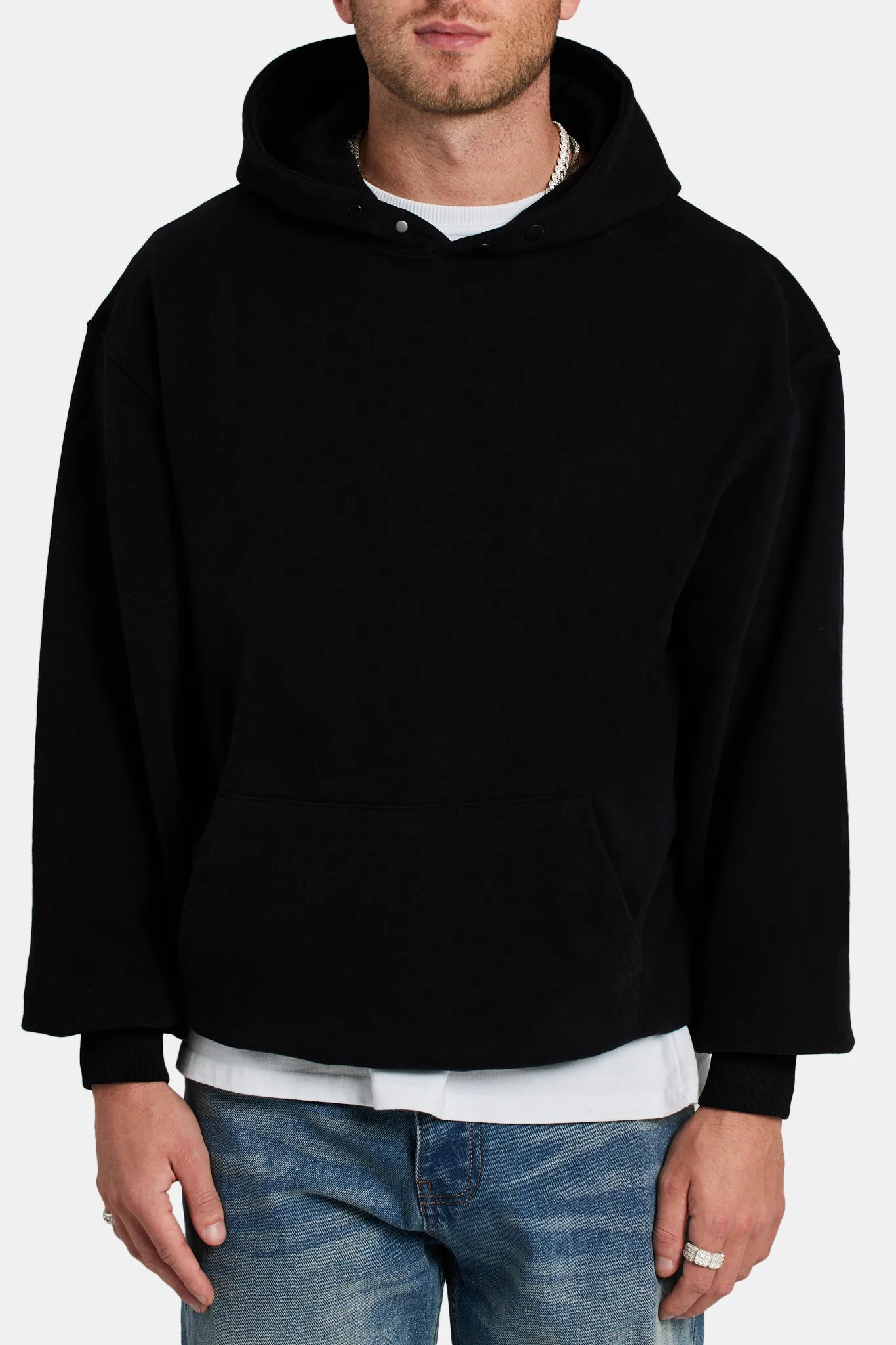 Boxing Glove Hoodie With Contrast Stitch Detail - Black - Image 2