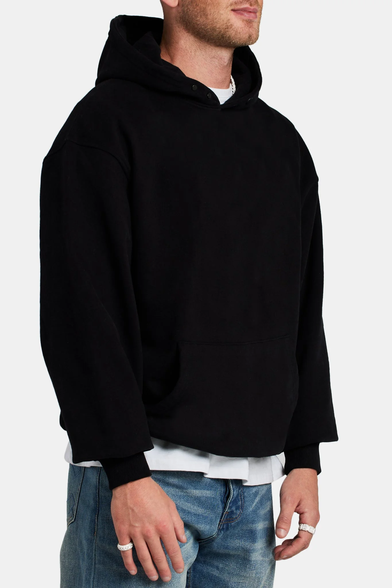 Boxing Glove Hoodie With Contrast Stitch Detail - Black - Image 3
