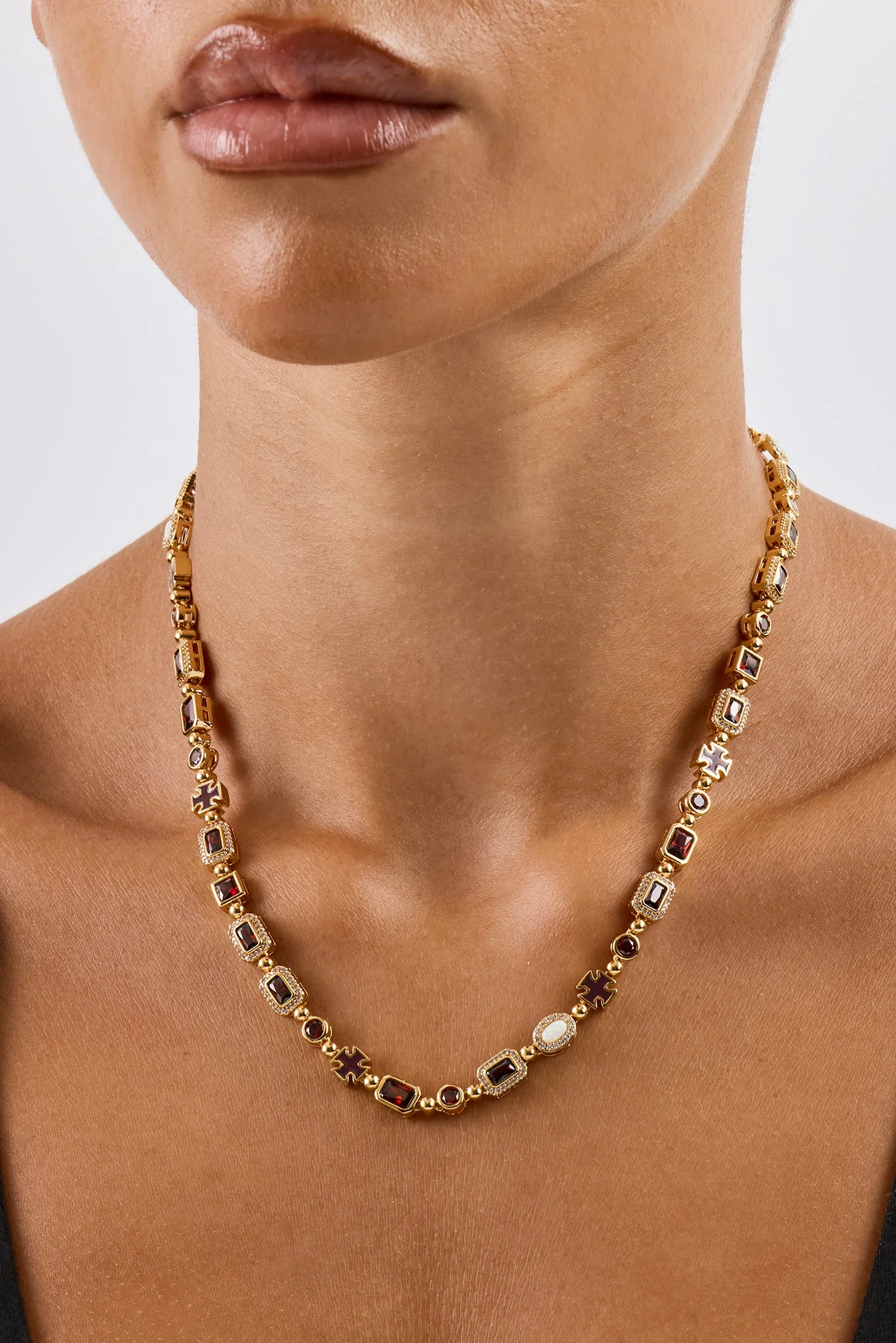 Burgundy Multi Gemstone Chain - 6mm